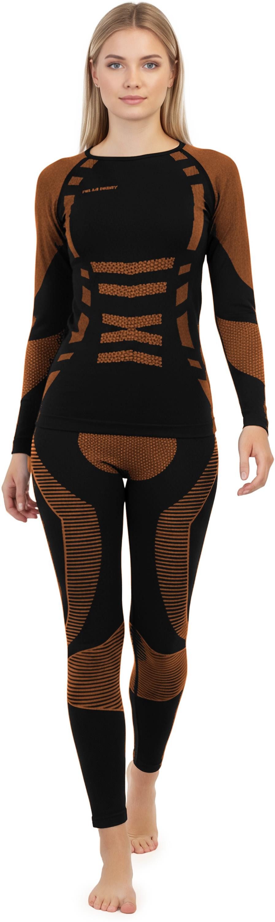 normani Sportanzug Damen Sport-Funktionsunterwäsche Set Hemd + Hose, Damen Skiunterwäsche Funktionsunterwäsche