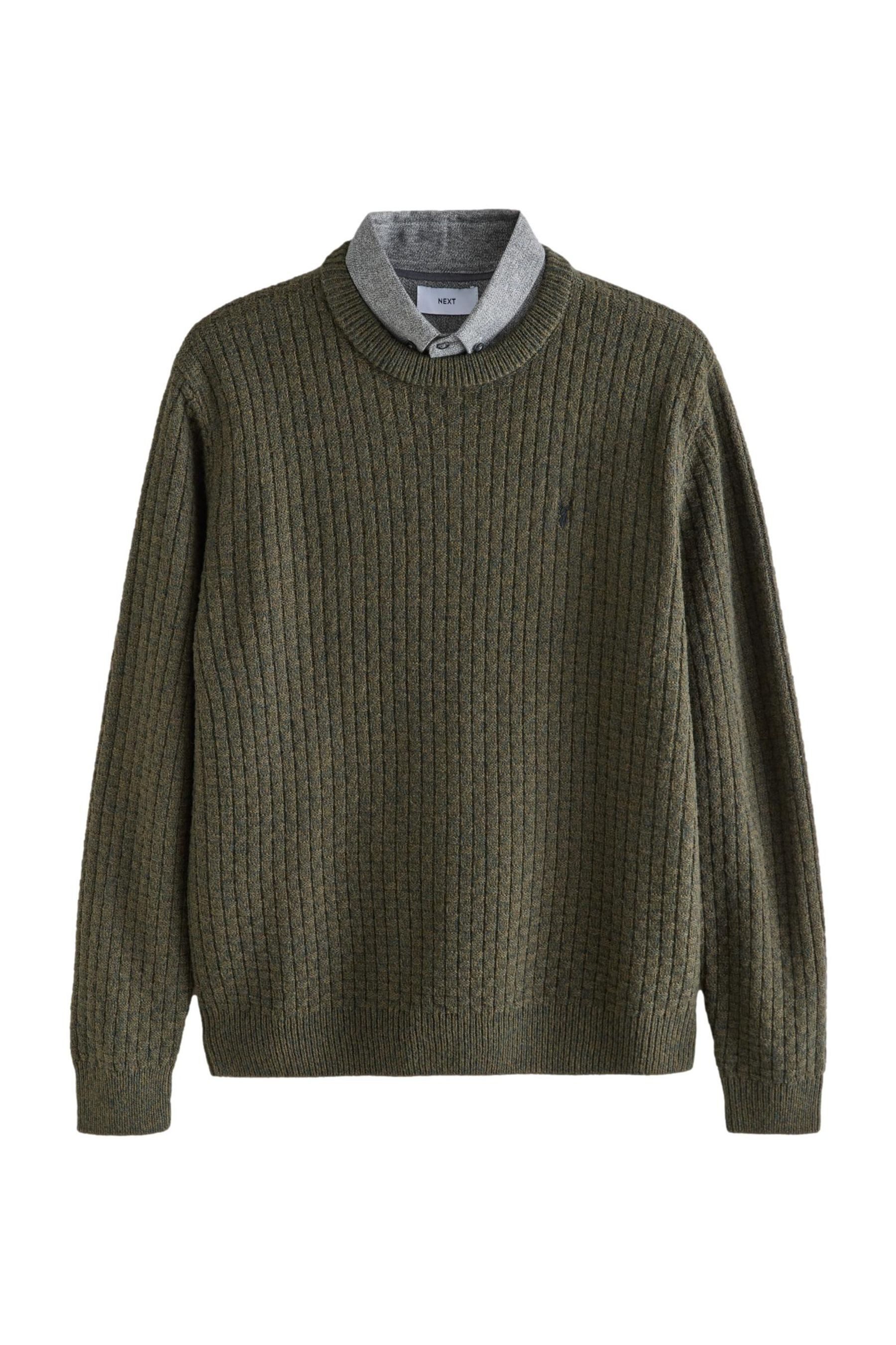 Next 2-in-1-Pullover Regular Fit Pullover mit eingenähtem Kragen (1-tlg) günstig online kaufen