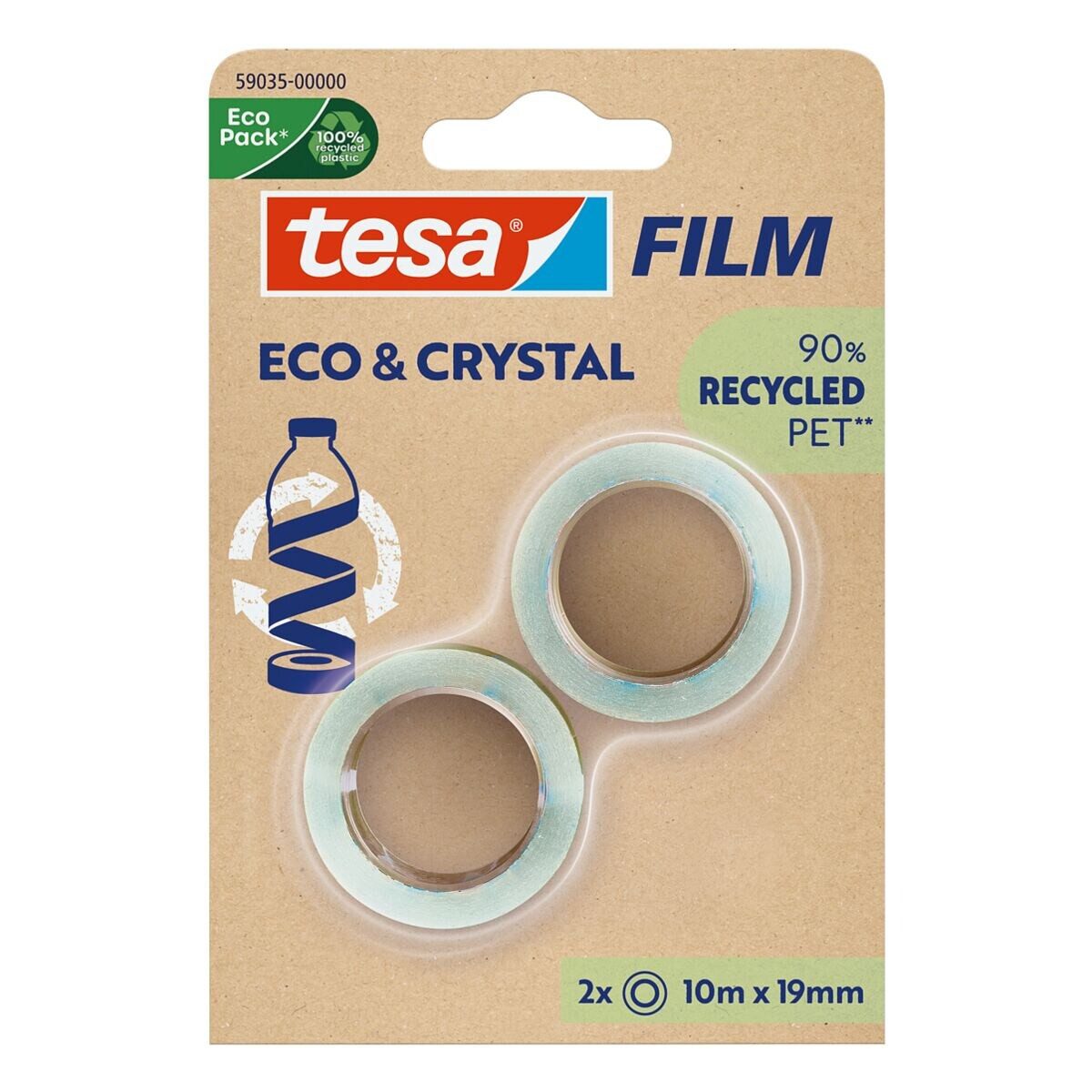 tesa Klebeband ECO & CRYSTAL (2-St) 19 mm / 10 m, transparent