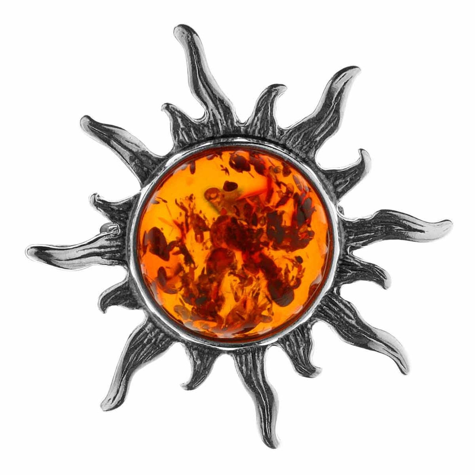 OSTSEE-SCHMUCK Brosche Ostsee-Schmuck Brosche Sonne 28 mm Brosche Sonne 28 mm