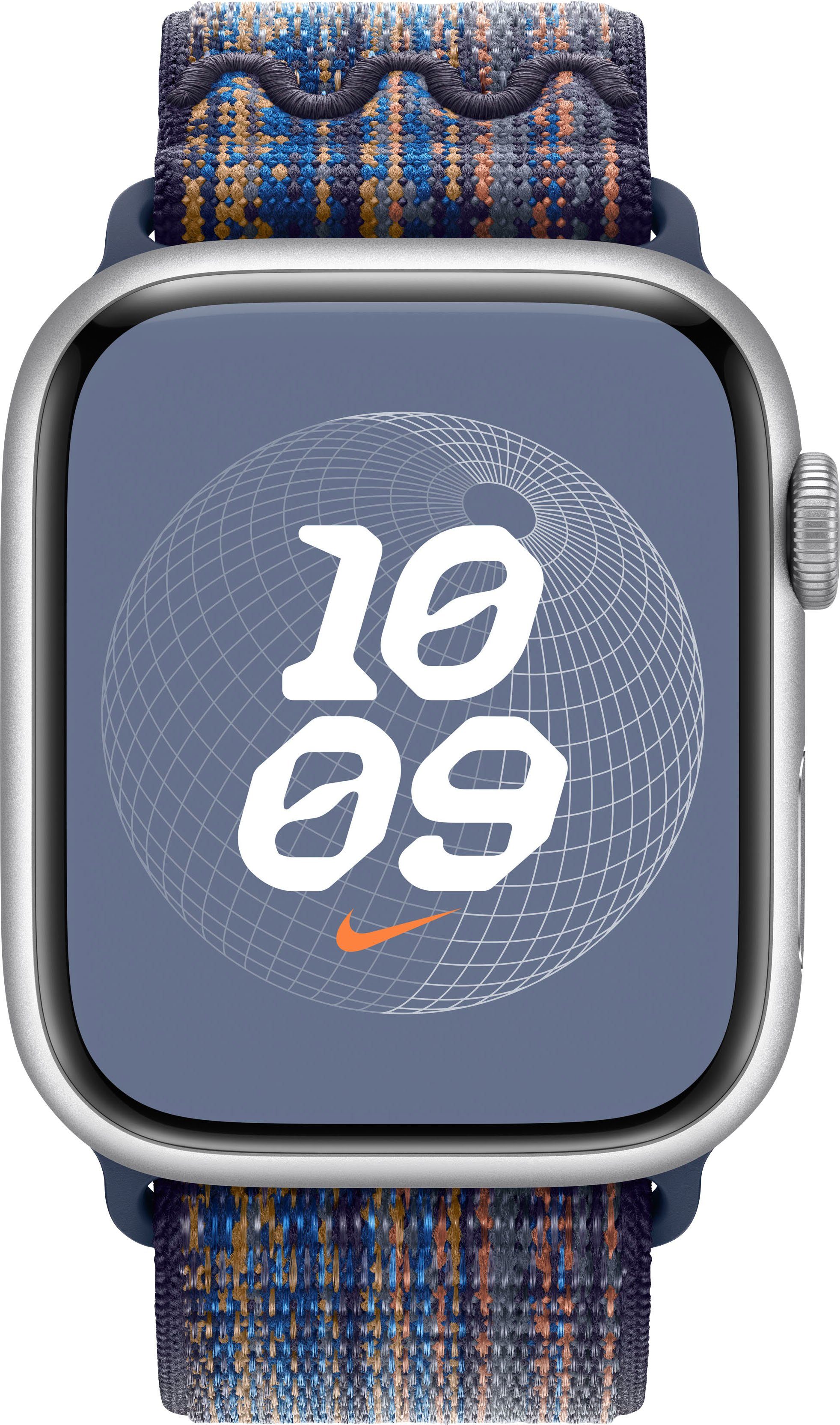 Apple Smartwatch-Armband 45 mm Nike Loop Royal/Orange Sport Game