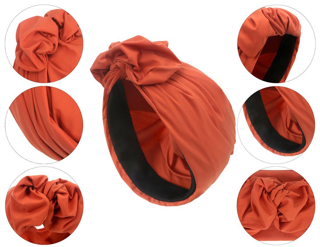 DÖRÖY Schlapphut Frauen Overhead rot Vintage Turban, Crossover Turban Cap Mode Hut