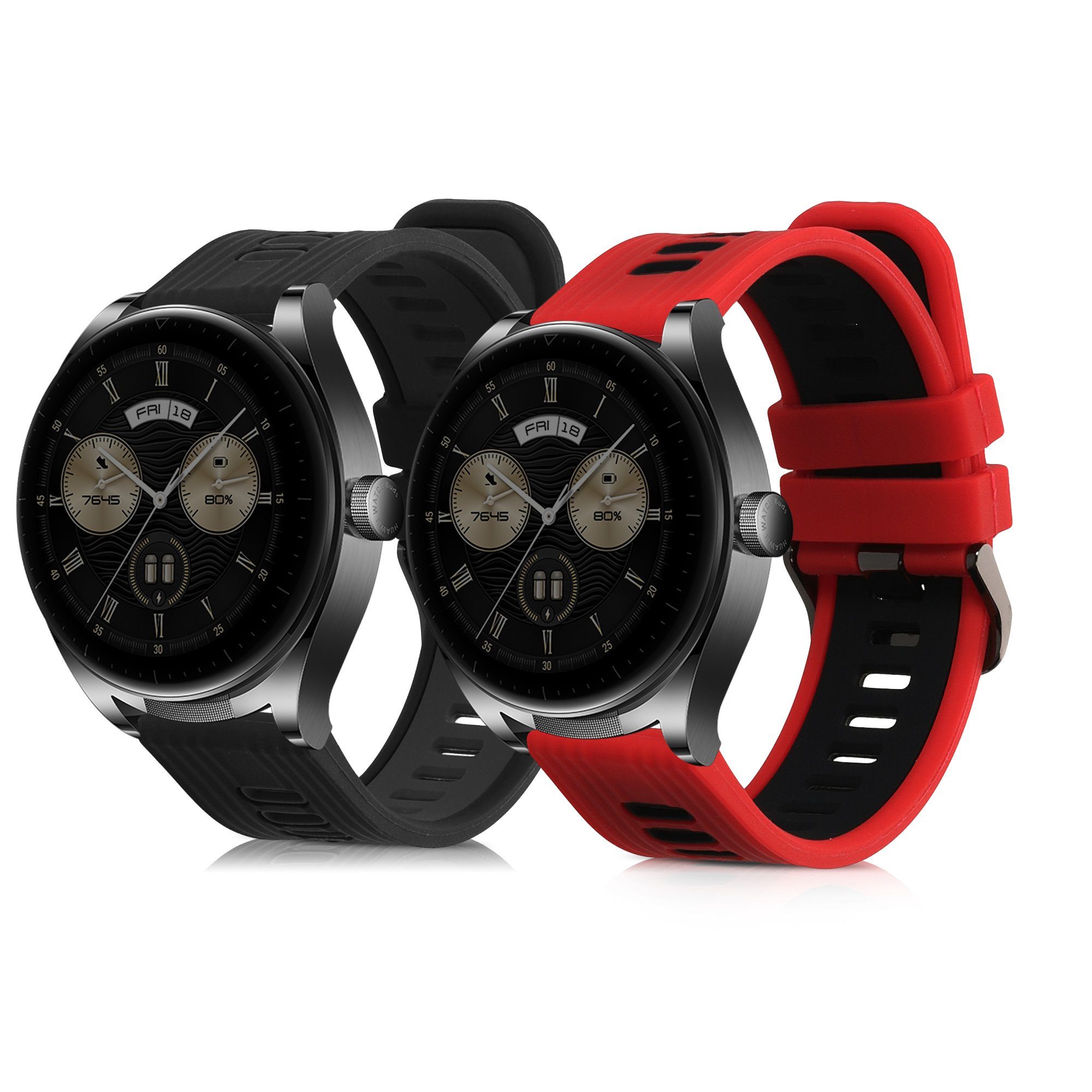 kwmobile Uhrenarmband 2x Sportarmband für Huawei Watch Buds / GT3 SE,  Armband TPU Silikon Set Fitnesstracker