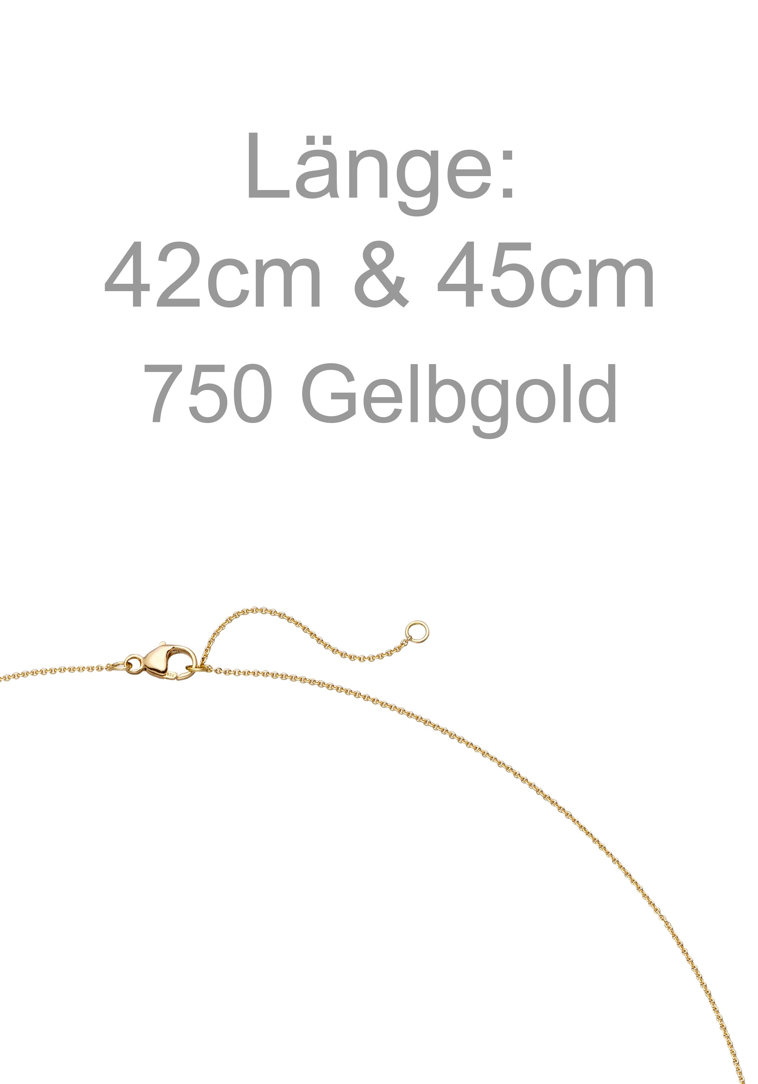JOBO Collier mit Diamant Brillant ohne Fassung, 18 Karat 750 Gold 45 cm – Bild 3 von 3