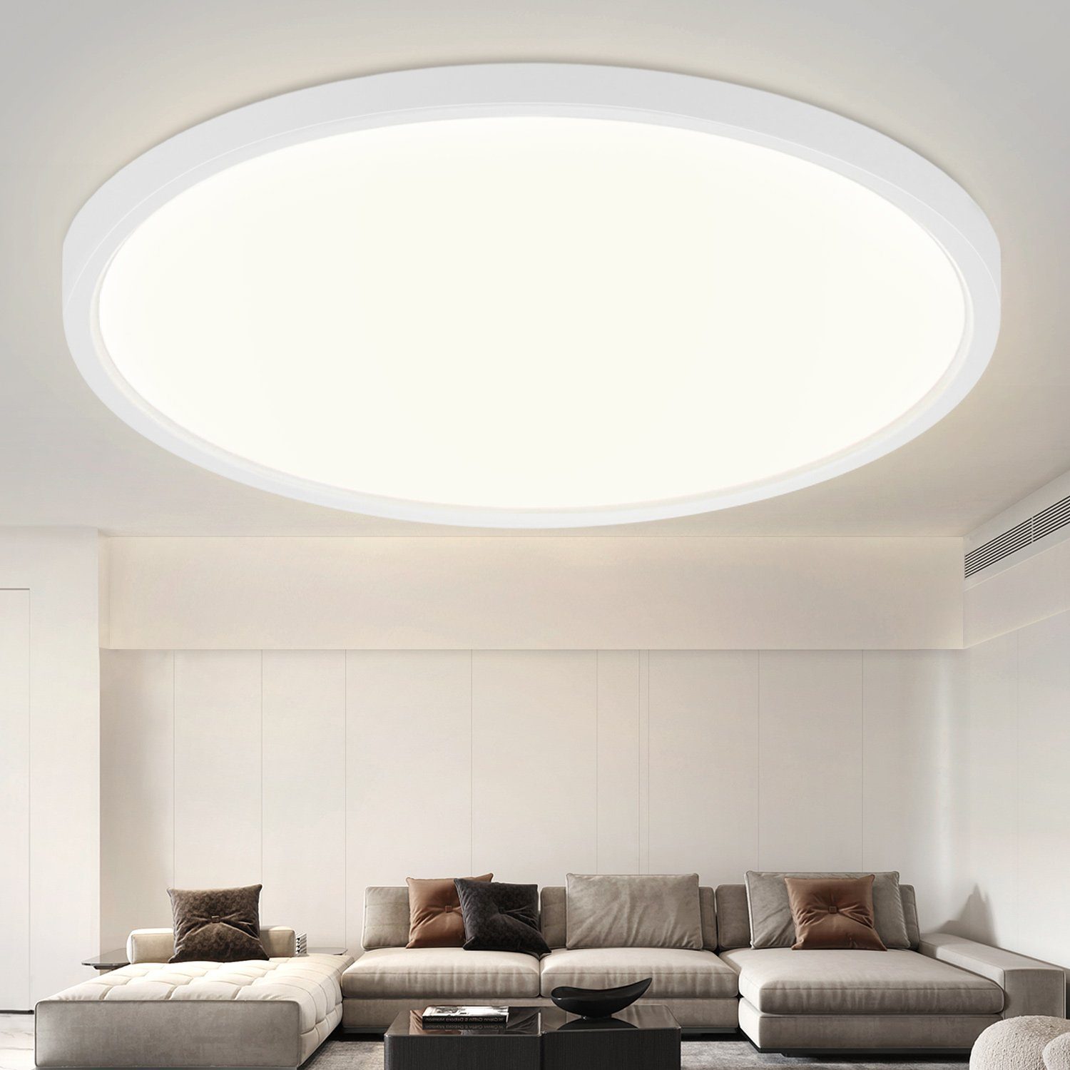 ZMH LED Deckenleuchte Flach - Ø30cm Badezimmerlampe Neutralweiß  Schlafzimmer, LED fest integriert, 4000k, Küchenlampe Rund für Badezimmer  Schlafzimmer Küche