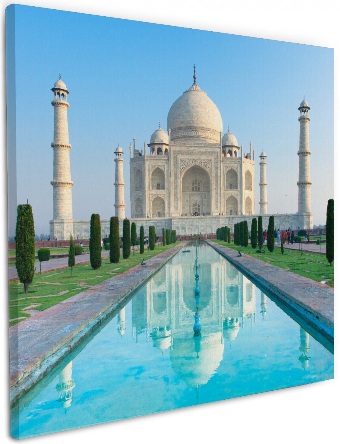 Wallario Leinwandbild, Taj Mahal - Mausoleum in Indien, in verschiedenen Ausführungen
