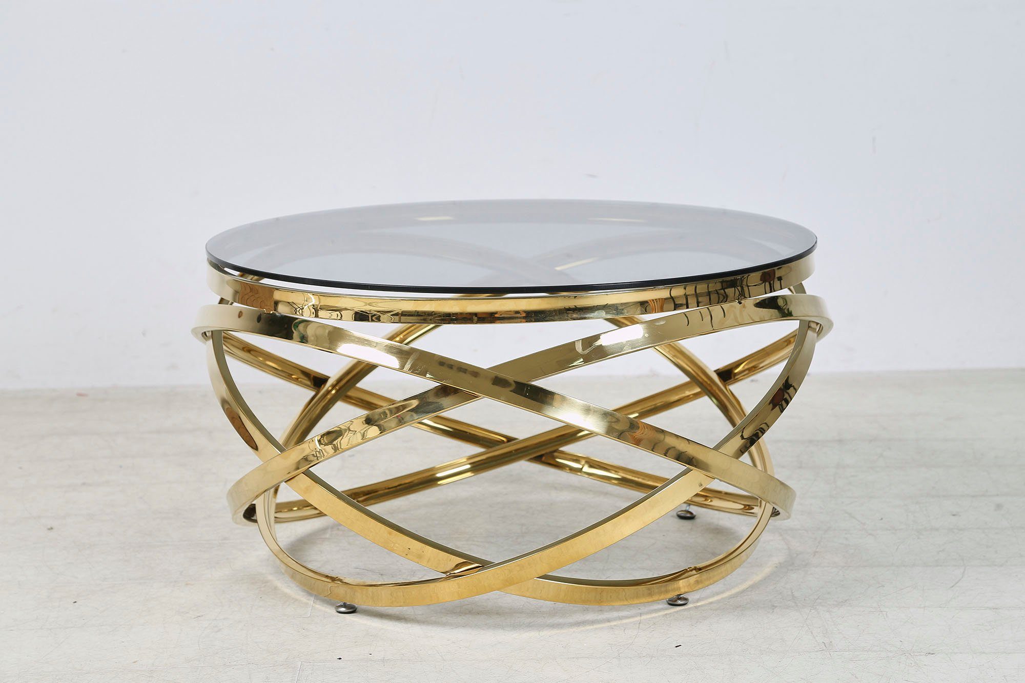 SalesFever Couchtisch mit Design-Gestell in Stainless Steel für stilvolles Wohnen, Gestell gefertigt aus rostfreiem Edelstahl