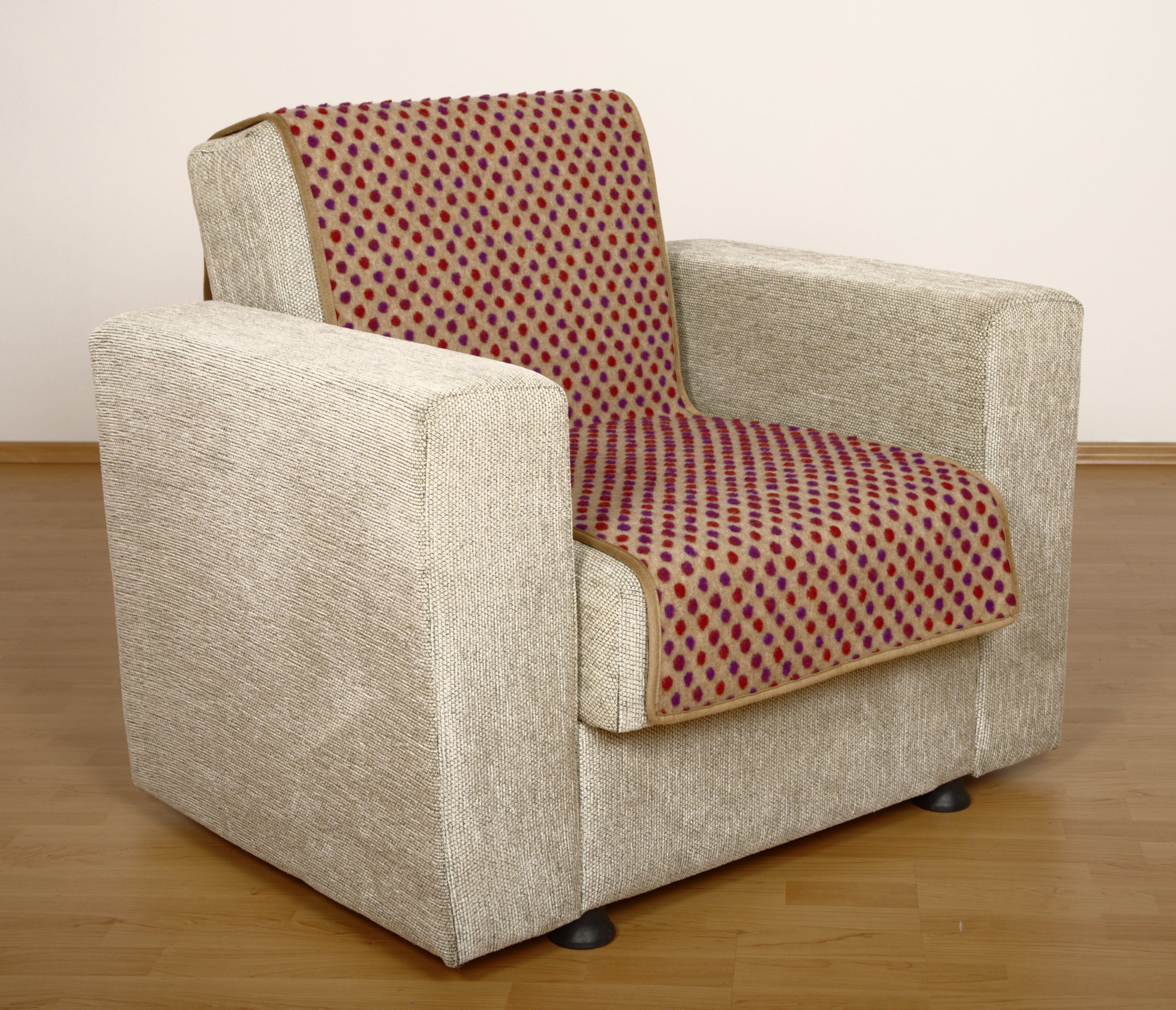 Licardo Sesselschoner Sesselschoner Wolle Noppen beige 150 x 50 cm