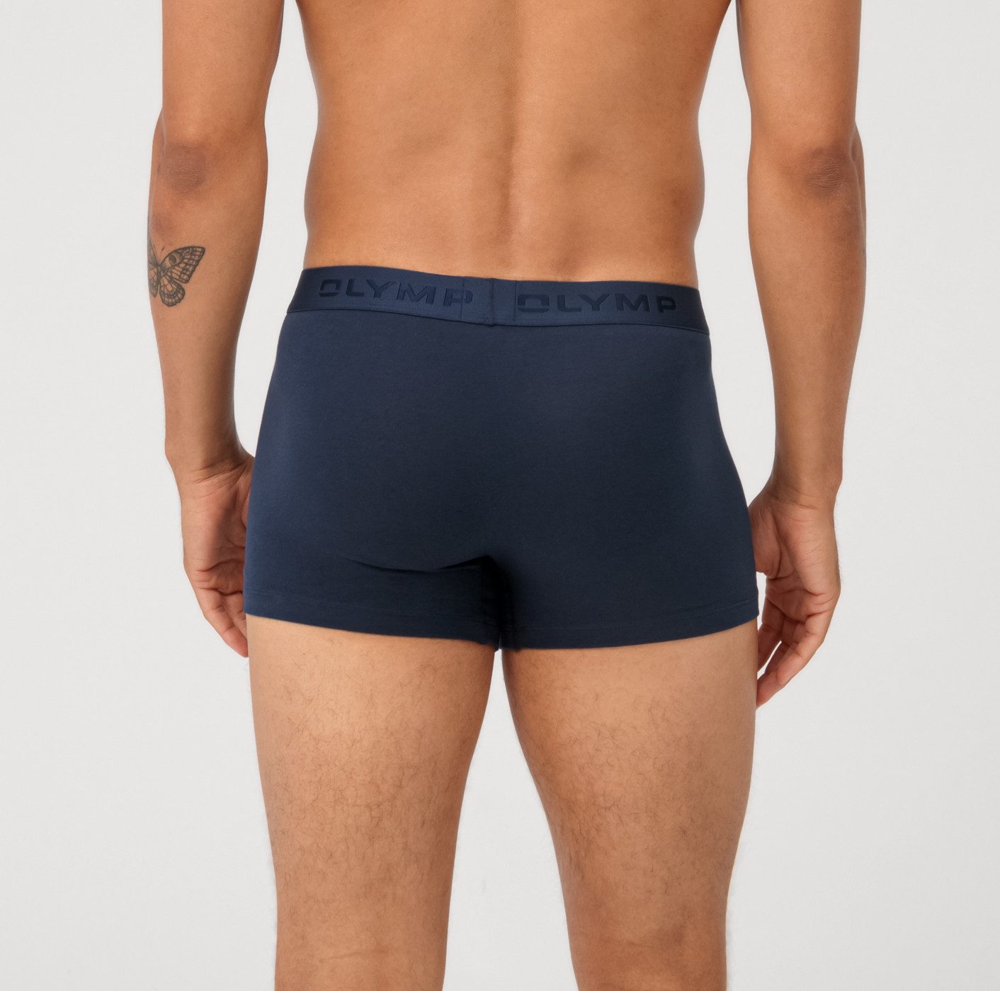 OLYMP Boxershorts (Packung, 3-St., 3er) mit Ton-in-Ton Markenlogo
