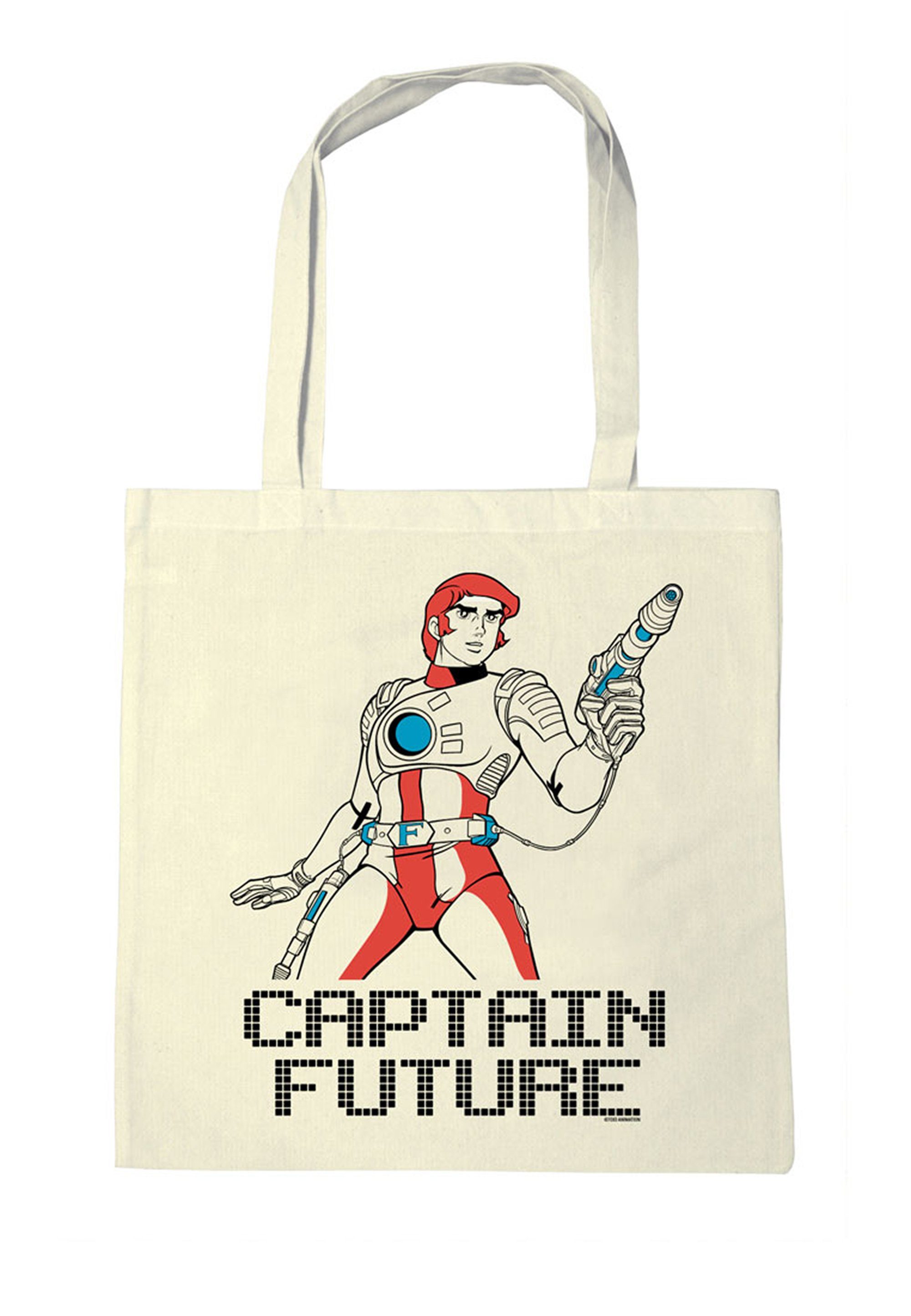 LOGOSHIRT Henkeltasche Baumwolltasche Captain Future, mit lizenziertem Print
