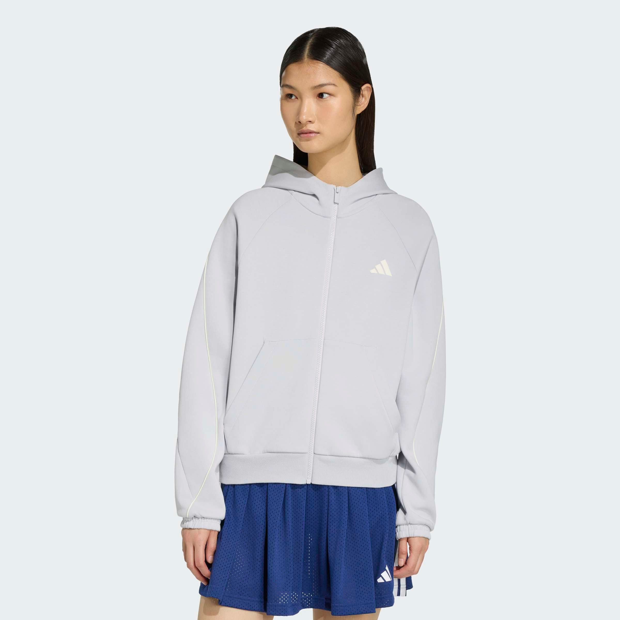 adidas Sportswear Kapuzensweatshirt STADIUM SMALL LOGO FULL ZIP HOODIE mit Reißverschluss, in normaler Länge, sportlicher Stil