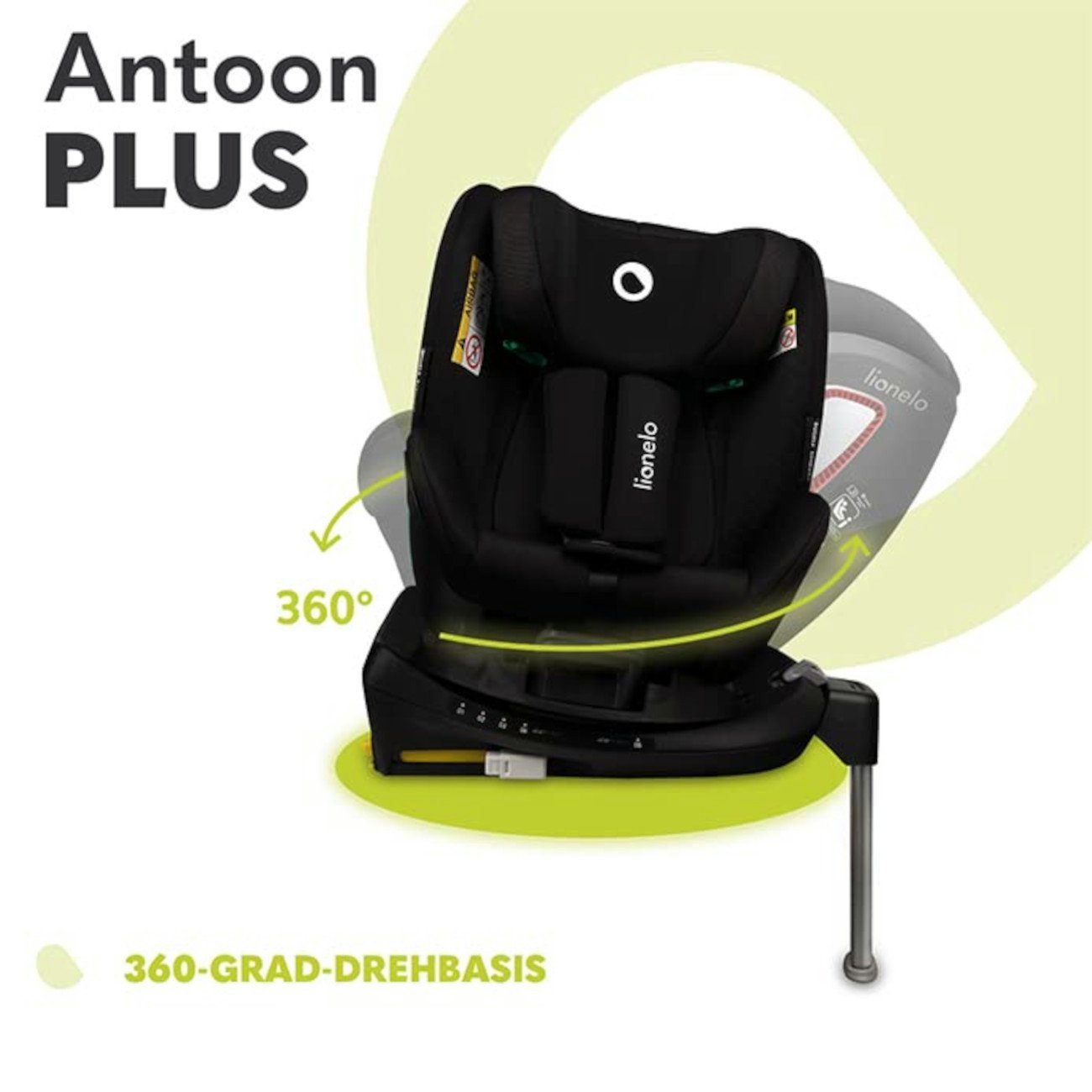 lionelo Autokindersitz ANTOON PLUS, 0 3 Geburt, bis kg, Liegeposition ab kg, 18,00 I-Size Black bis: 0,00 Jahre, ab: 18kg ISOFIX Onyx 360° bis bis: ab: (einstellen)