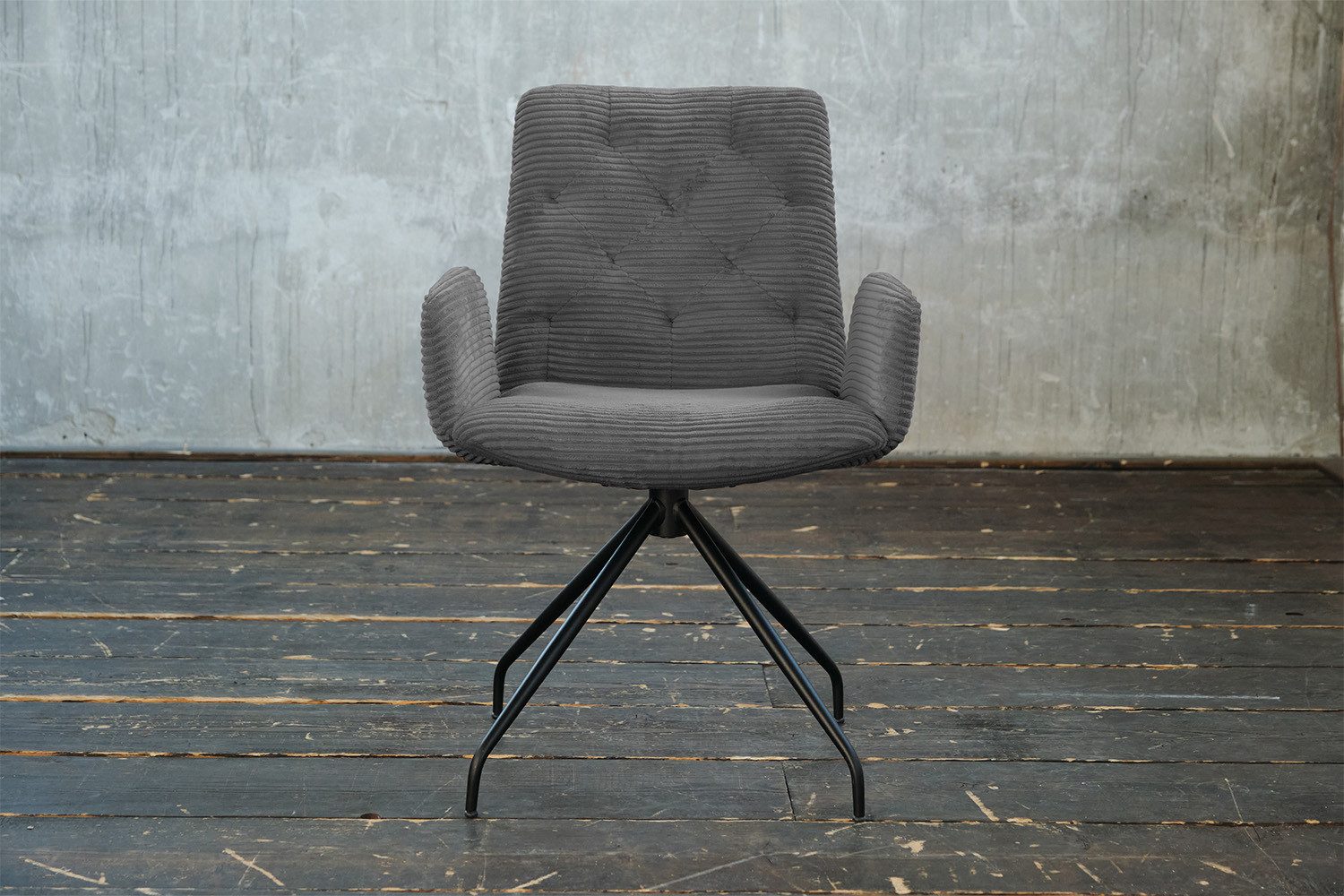 KAWOLA Esszimmerstuhl NEW CHARME, Stuhl Esszimmersessel Cord, mit od. ohne Drehfunktion, versch. Farben