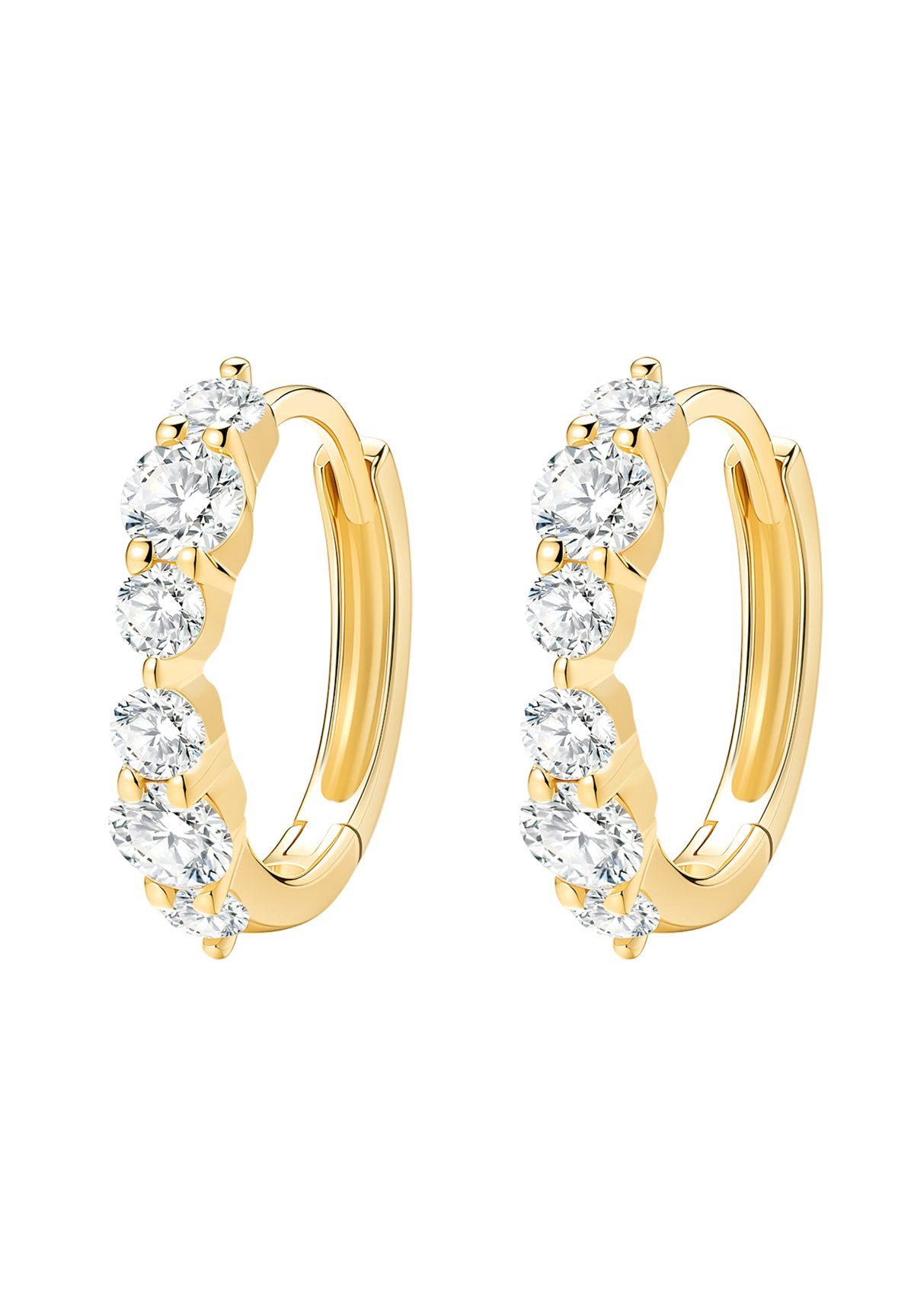 Dear Me Paar Creolen Unendlichkeit, Ohrringe 585 Gold, Zeitlose Echtgold Damen Creolen mit Diamanten, elegant