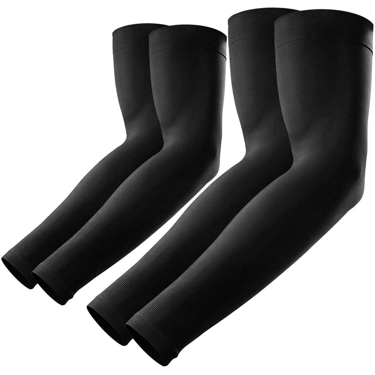 LuxusKollektion Armlinge Armsleeves Damen/Herren UPF 50+ Kühlend 2 Paar Schwarz