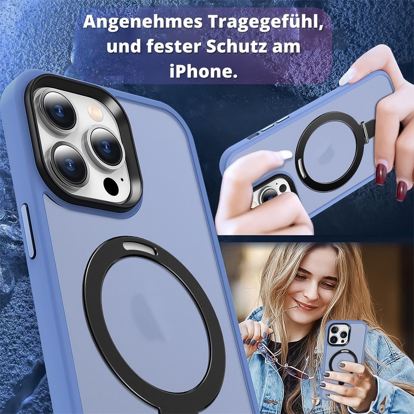 CoolGadget Handyhülle Hybrid Luxury Handy Case für iPhone 15 6,1 Zoll, Hülle Massiv Metallring aufklappbar Schutzhülle für Magsafe Zubehör – Bild 5 von 5