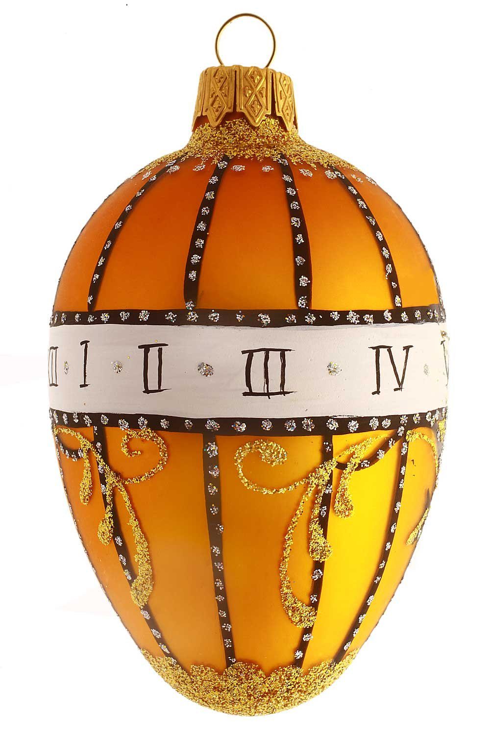 Hamburger Weihnachtskontor Osterei Ei à la Fabergé "Madonnenlilien" (Set), mundgeblasen - handdekoriert