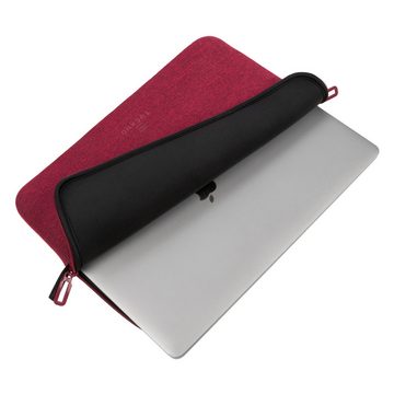 Tucano Laptop-Hülle Second Skin Mélange, Neopren Notebook Sleeve, Bordeaux Rot 15,6 Zoll, 15-16 Zoll Laptops