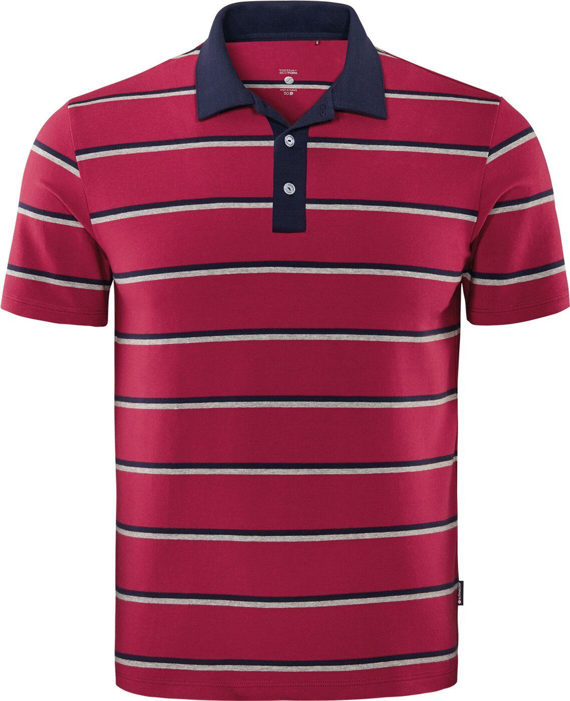 SCHNEIDER Sportswear Poloshirt MICELM-Polo DUNKELBLAU/REDWINE