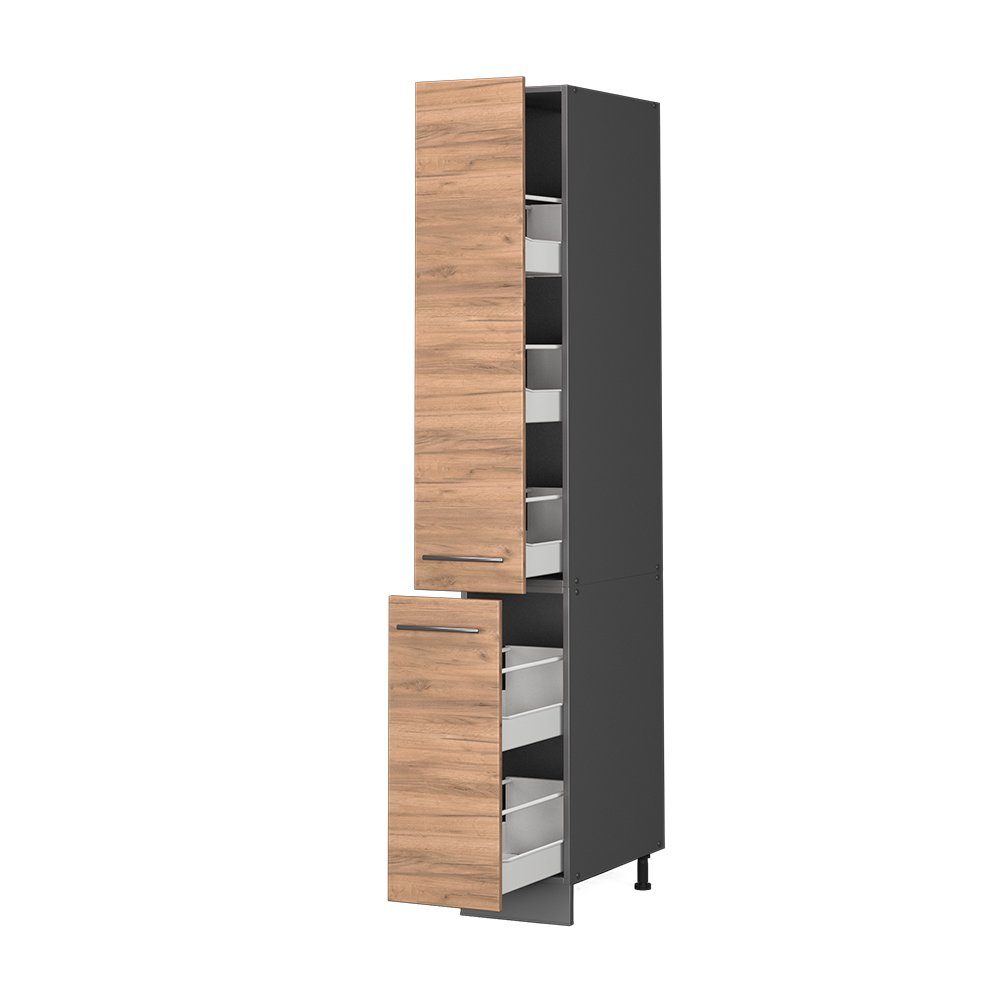 Vicco Hochschrank Fame-Line, Goldkraft Eiche/Anthrazit, 30 cm (1-St) – Bild 4 von 5