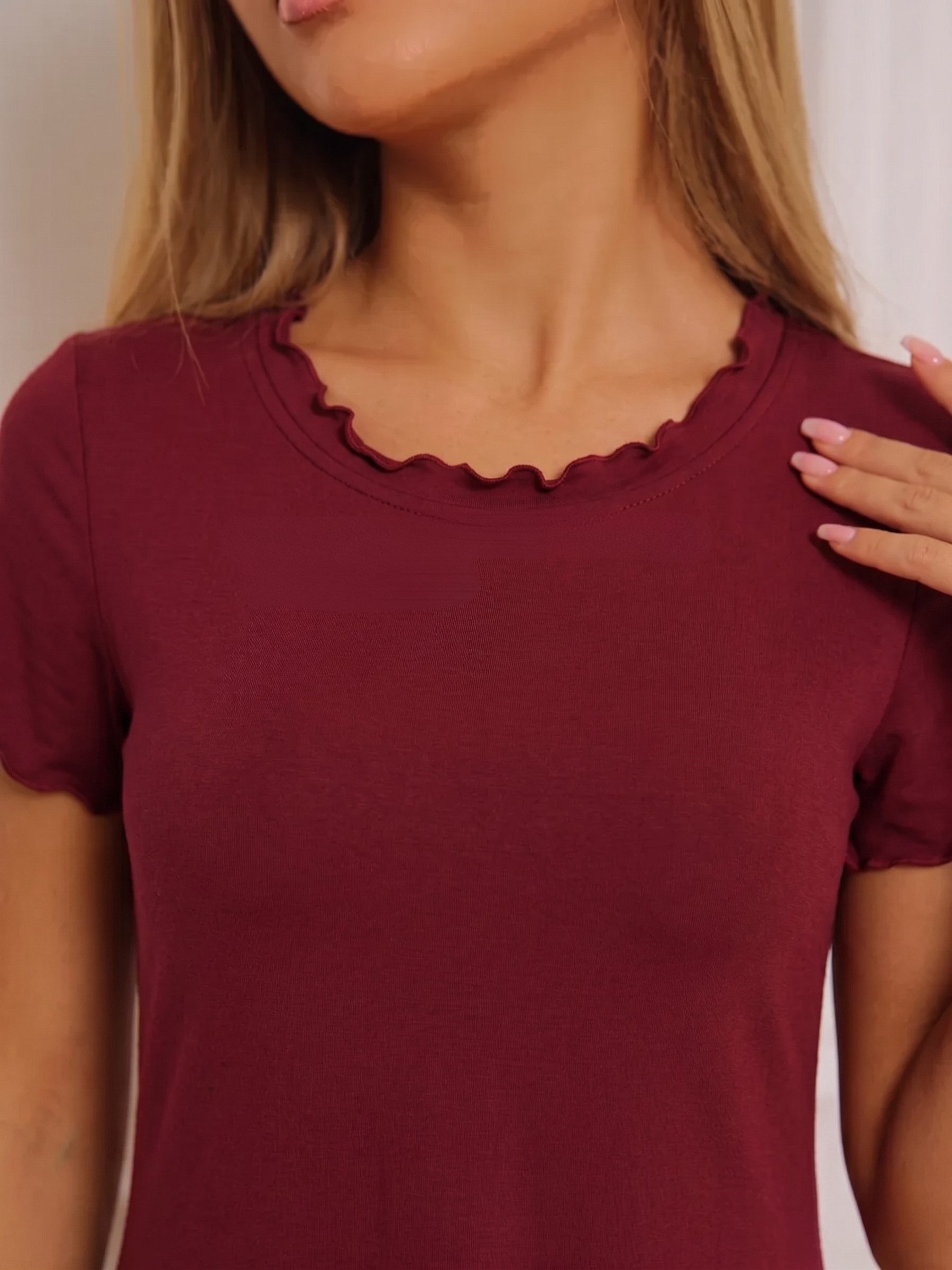 Elegant Love Nachthemd Damen Schlafkleid für den Sommer – Kurzarm-Nachtwäsche mit Wellensaum