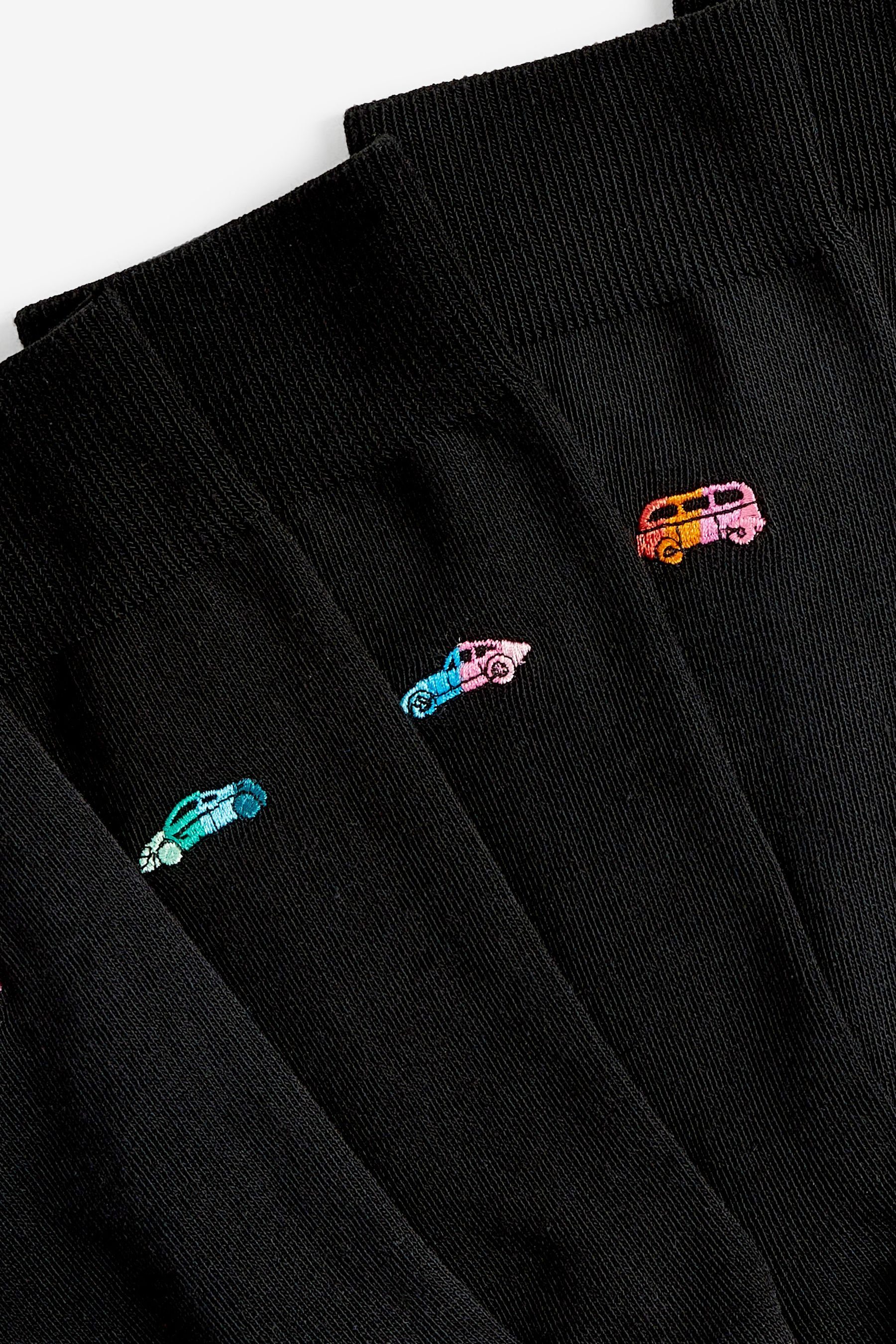 Ombre (8-Paar) Stickerei mit Black Next Cars Kurzsocken Socken