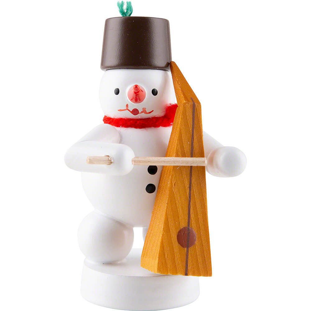 Volkskunst Zenker Dekofigur Schneemann Musikant mit Trumscheit (8cm) von Zenker Volkskunst