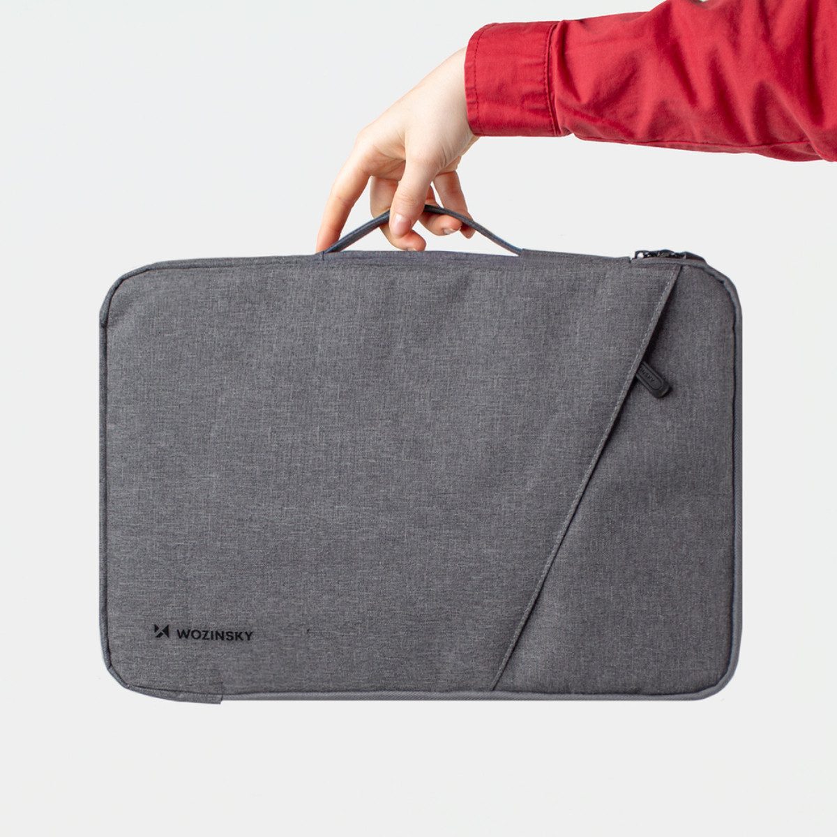 Wozinsky Laptoptasche WTNP, Veloursfutter, Frontfach, Doppelreißverschluss und versenkbarer Griff