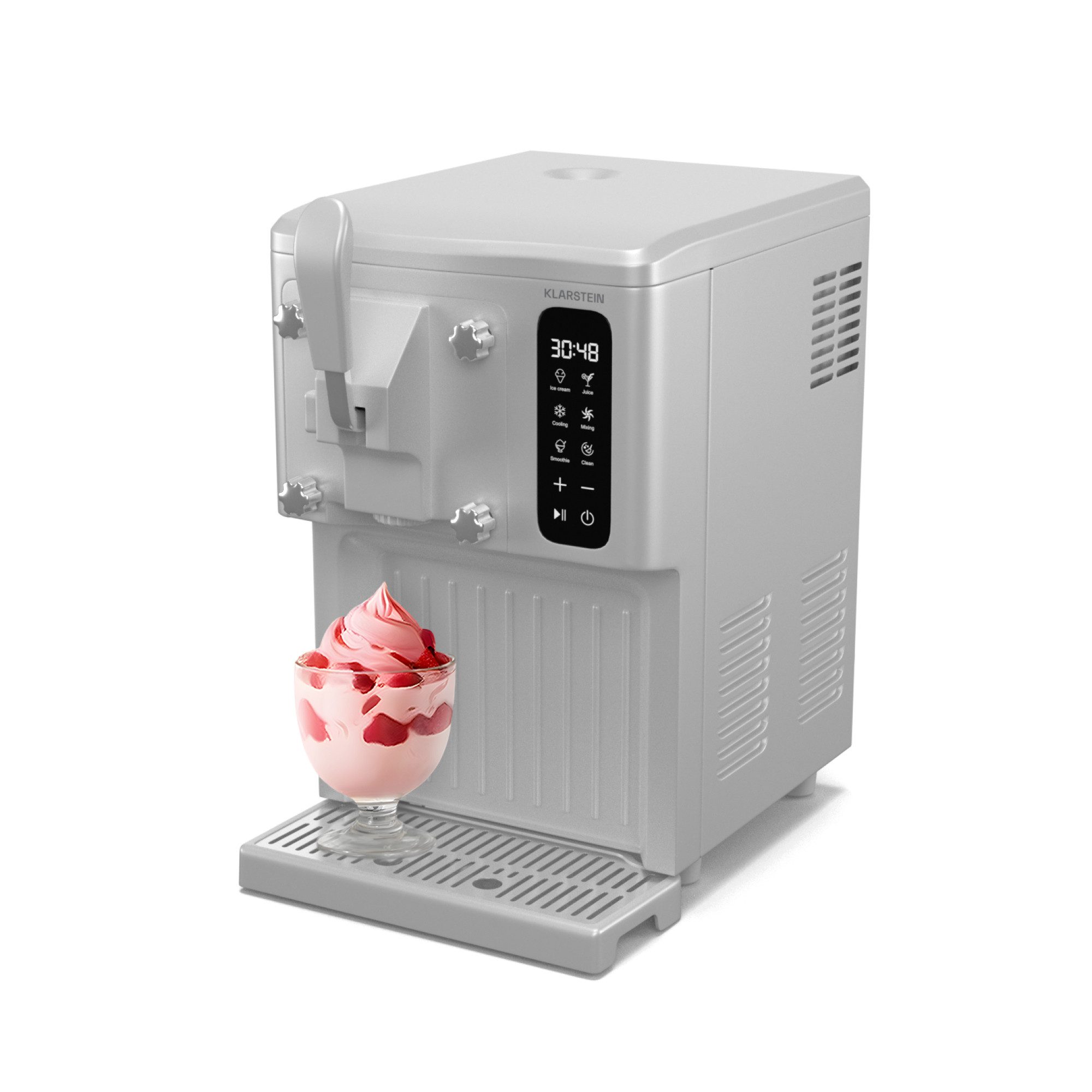 Klarstein Eismaschine SweetSwirl Eismaschine Kompressor 1,5 L Eiscreme Smoothies Milkshakes, 250 W, Eisbereiter Milkshake mit Edelstahl & 30 Minuten Zubereitung