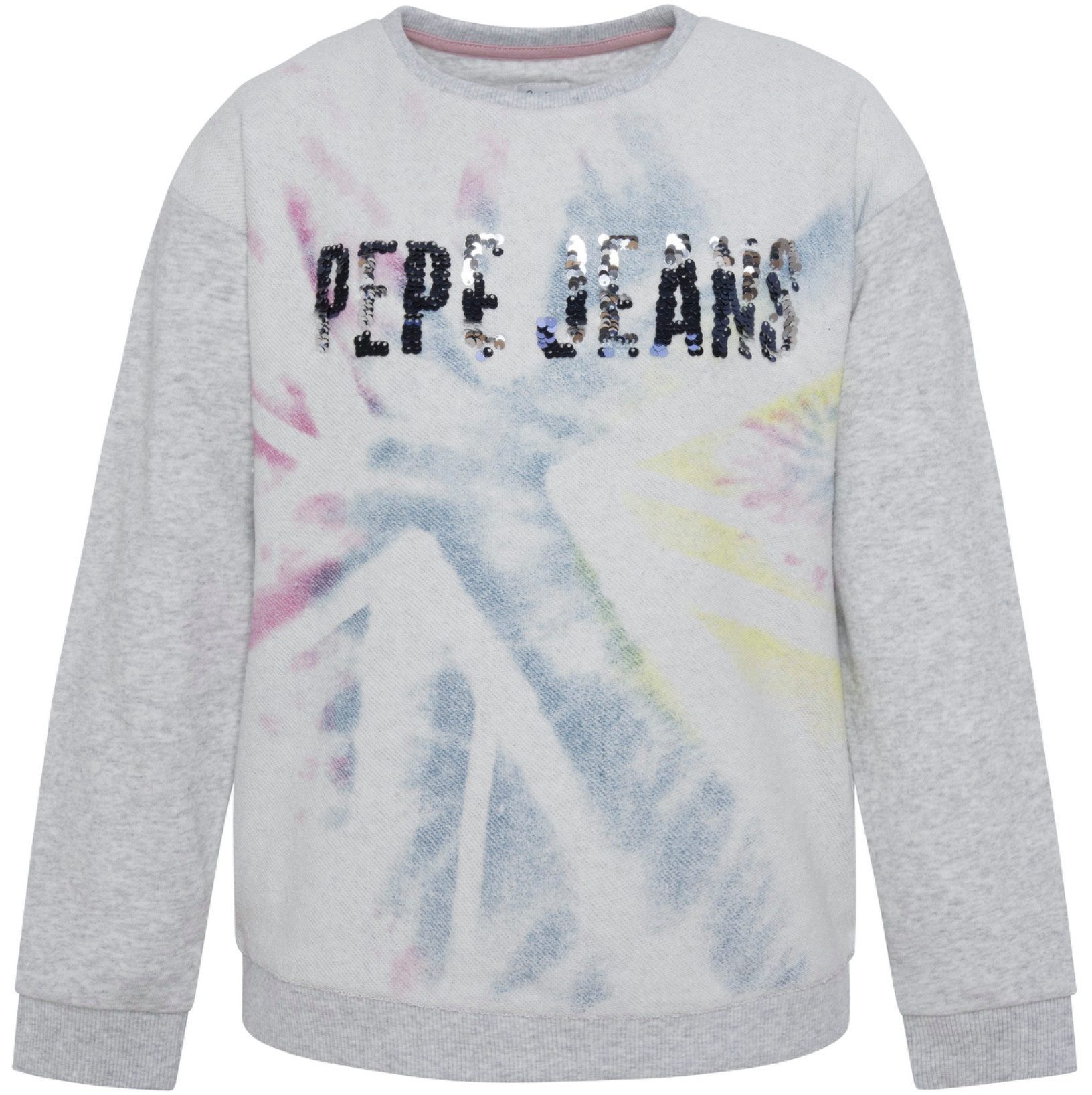 Pepe Jeans Sweater Mädchen Sweatshirt Baumwolle Batik mit Paillettenprint
