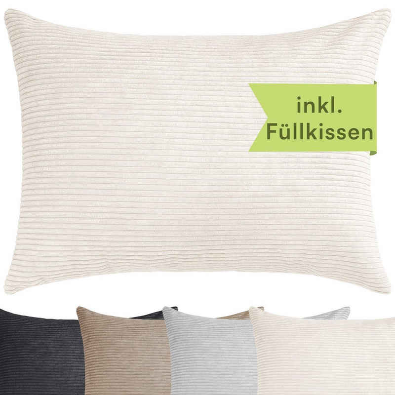 Selfitex Dekokissen XXL 60x80 inkl. Füllkissen kuschelweiches Lesekissen, Rückenkissen, Sofakissen, für Couch, Bett oder als Polster jeglicher Art