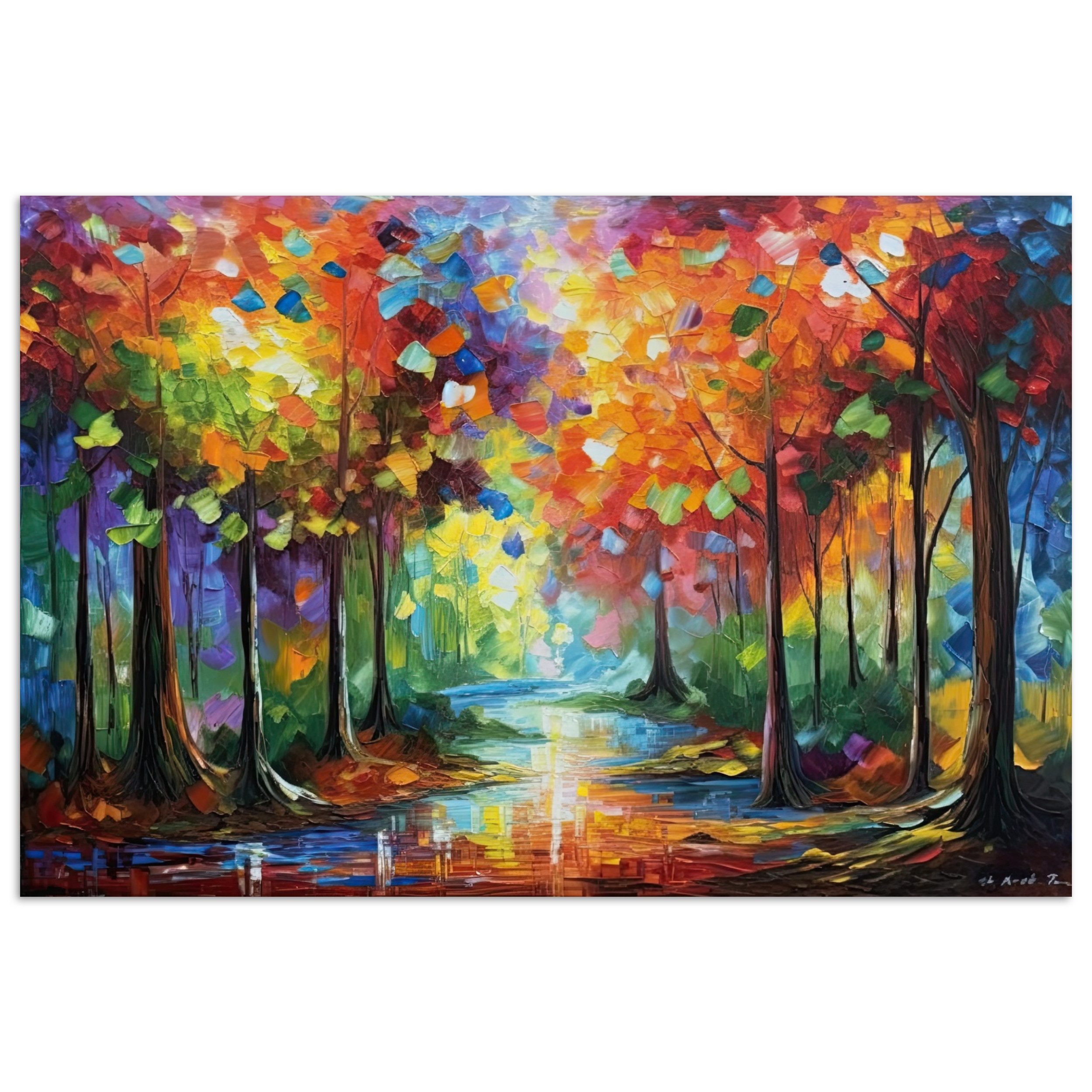 MuchoWow Poster Landschaft - Wald - Farben - Natur, (1 St), Poster ohne Rah günstig online kaufen