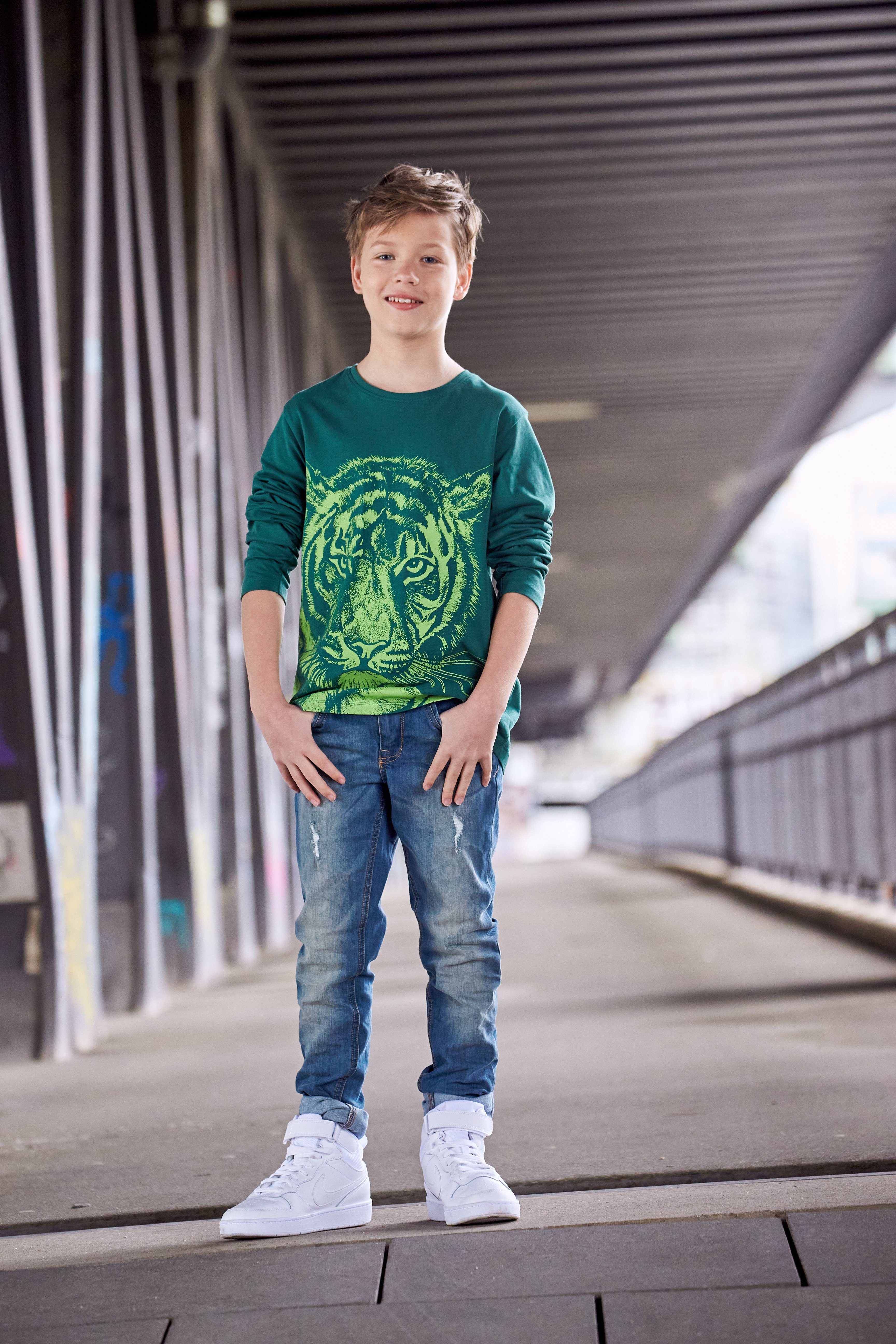 KIDSWORLD Langarmshirt TIGER NEON