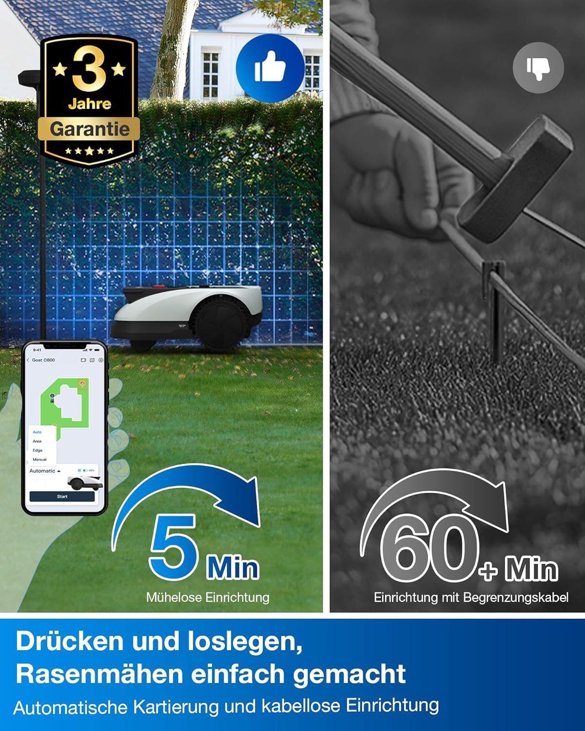 ECOVACS Rasenmähroboter GOAT O500 Panorama Roboter-Rasenmäher, günstig online kaufen
