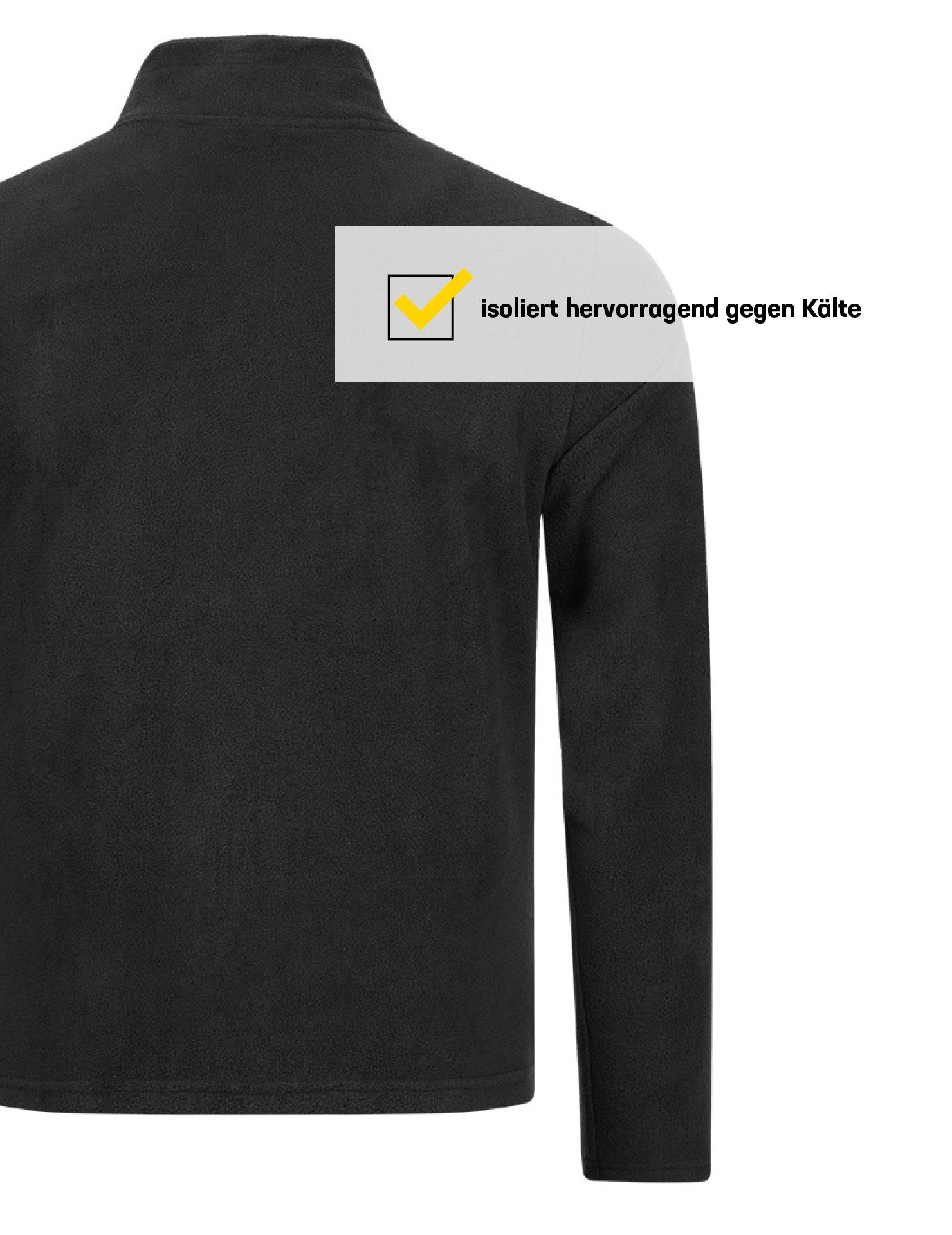 MUWO Fleecejacke S MW-1, MUWO "Acotango" Herren Fleecejacke schwarz