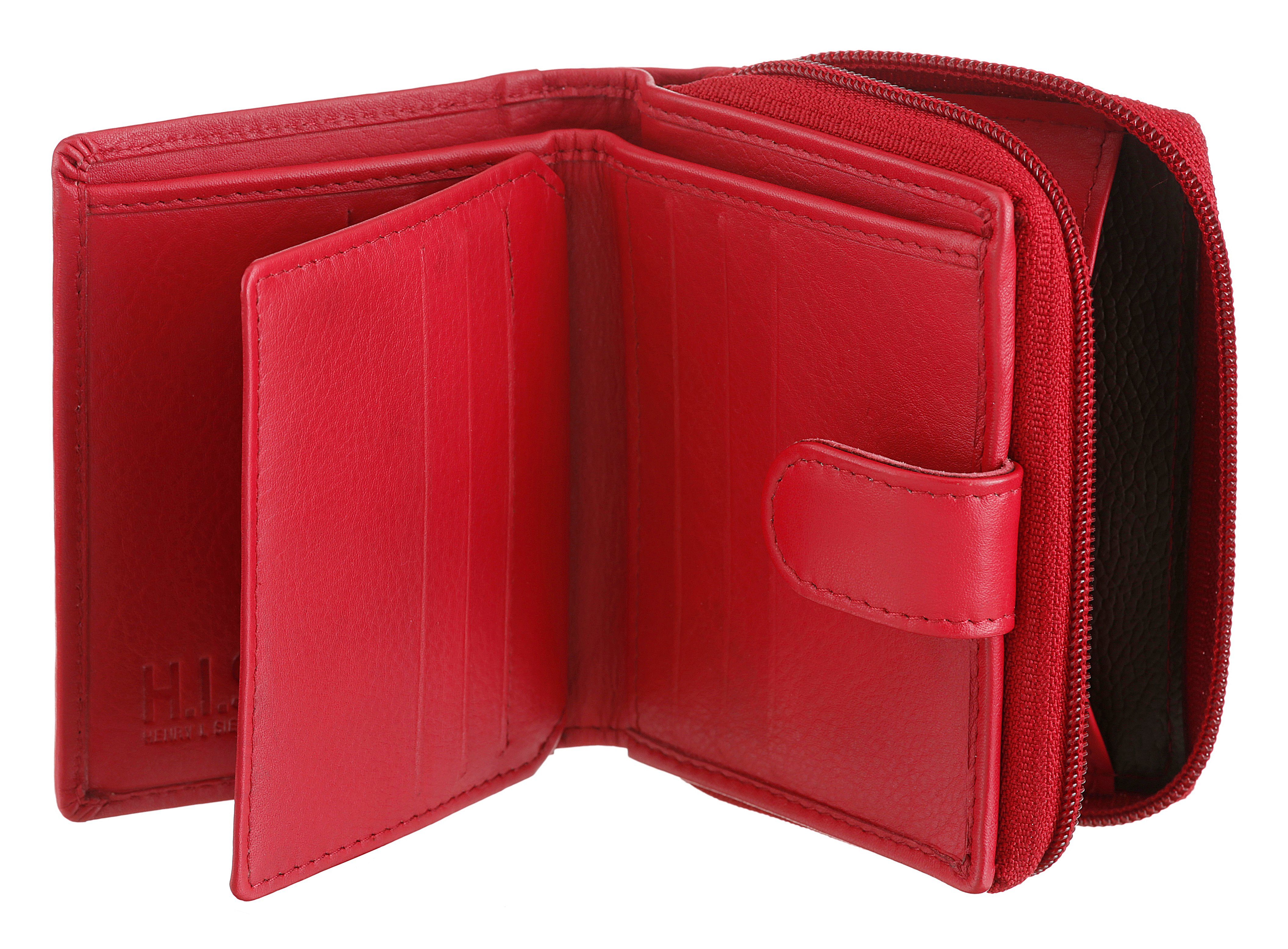 H.I.S Geldbörse, aus weichem Leder rot