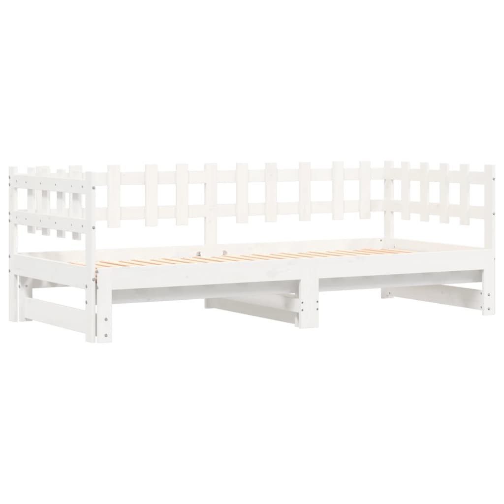 vidaXL Bett Tagesbett Ausziehbar Weiß 2x(80x200) günstig online kaufen