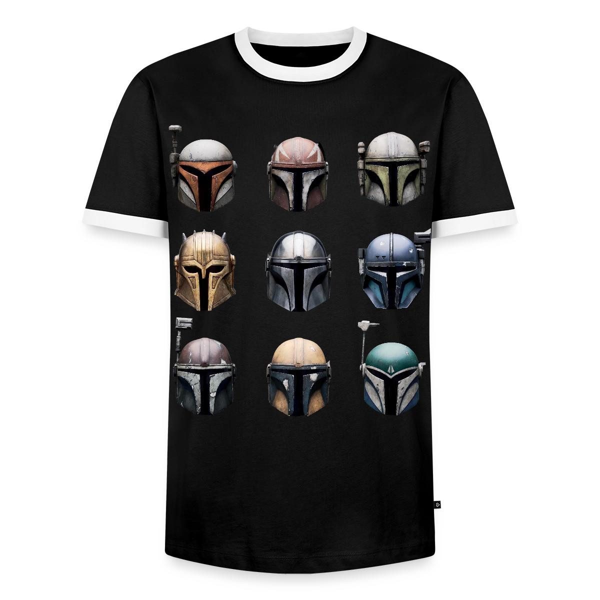 Spreadshirt T-Shirt Star Wars: Mandalorian Mandalorianische Helme Männer Kontrast T-Shirt (1-tlg)
