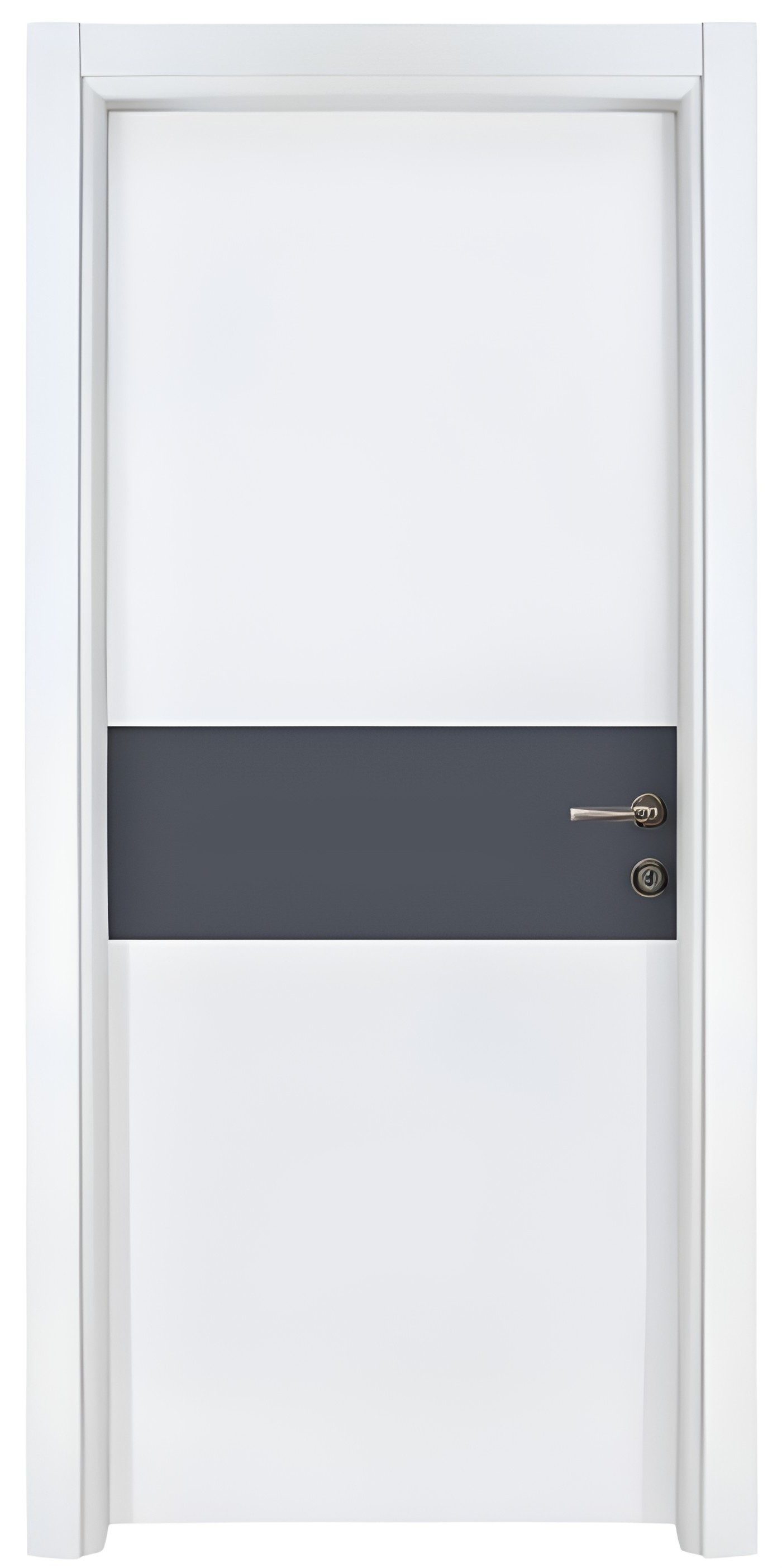 Xlmoebel Zimmertür Weiß-Graue Designer Haustür mit Sicherheitselementen (Einzeltür), Made in Europa