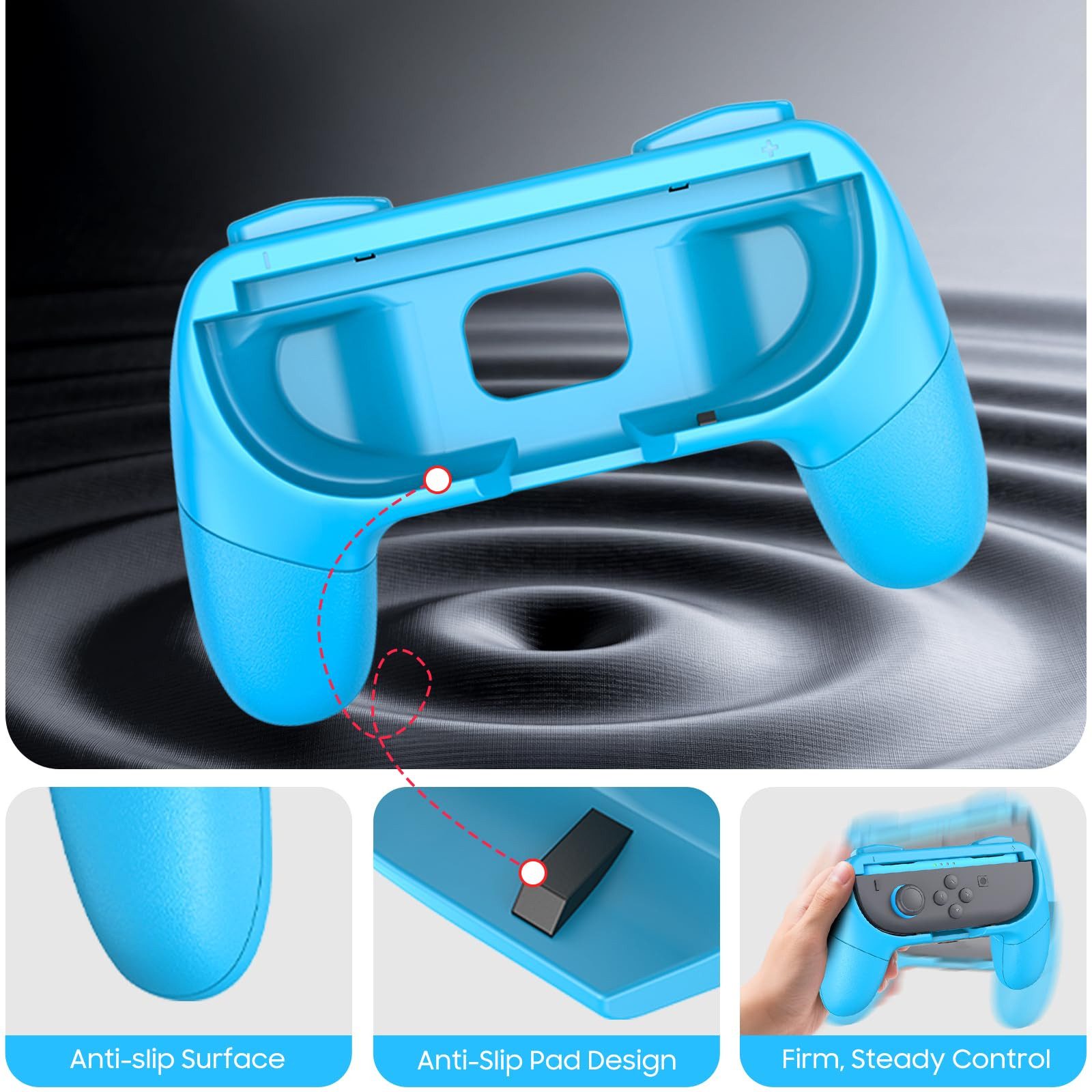 Fintie Grip für mit Nintendo Switch 2(2025) Joy-Con, Ergonomisches Design Gaming-Controller (2 Stück, Griff Kit Komfort Griffhalter für Switch Konsole Joy-Con Controller)