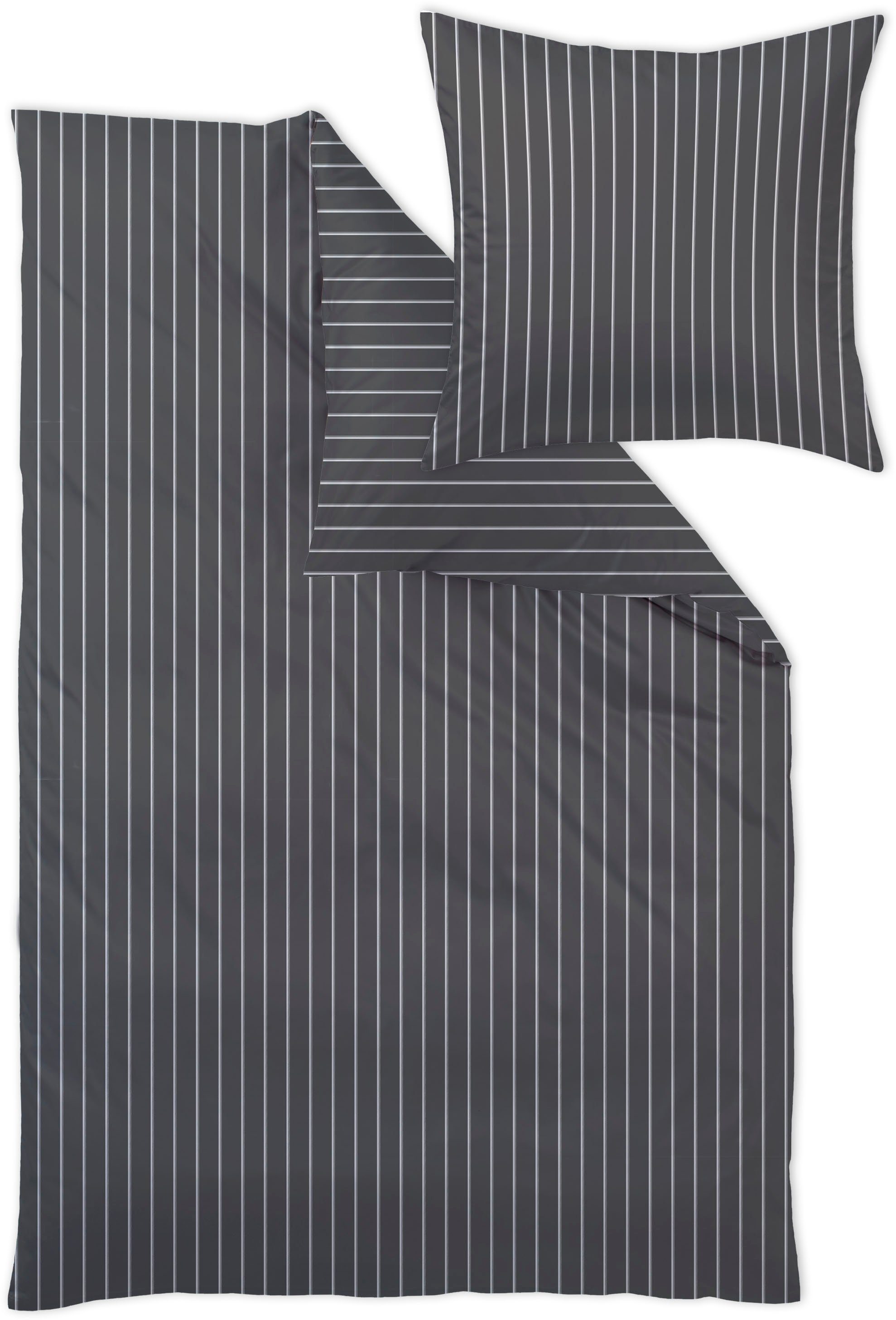 Curt Bauer Bettwäsche Belluno, Mako-Brokat-Damast, schmaler Streifen