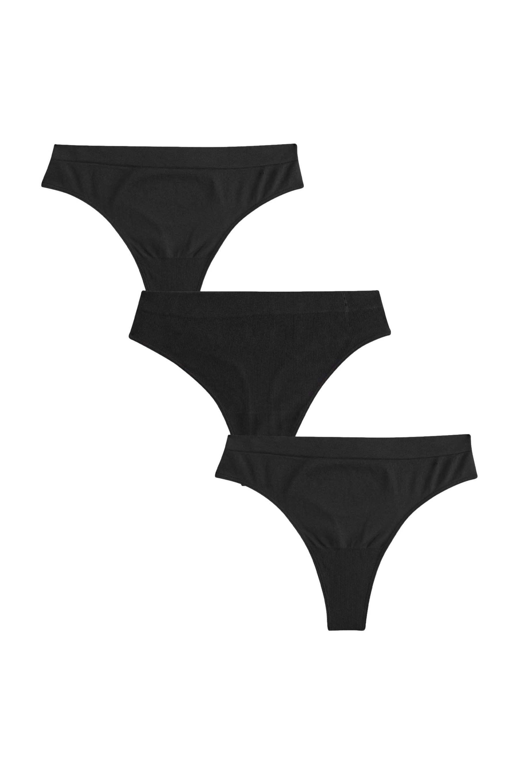 String Nahtlose Feinripp-Slips 3er-Pack, Tanga