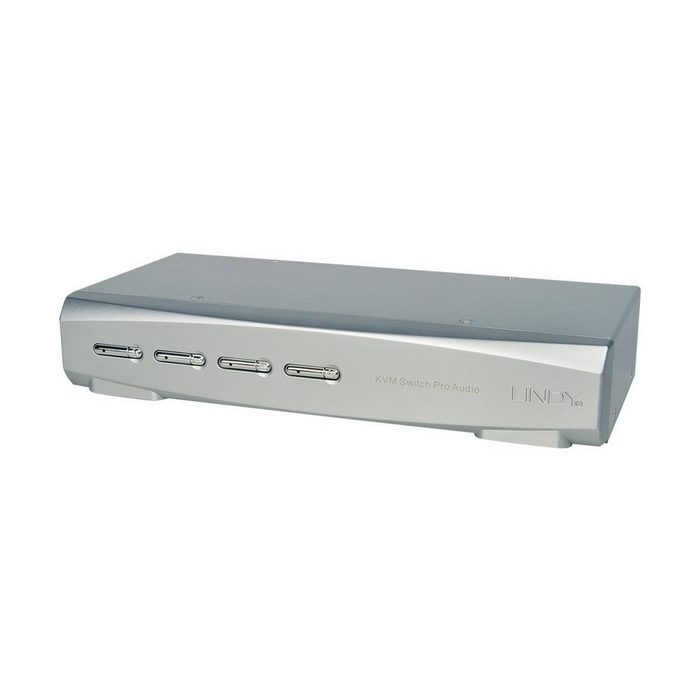Lindy 4 Port DisplayPort 1.2 KVM Switch Pro Audio USB 2.0 Netzwerk-Switch