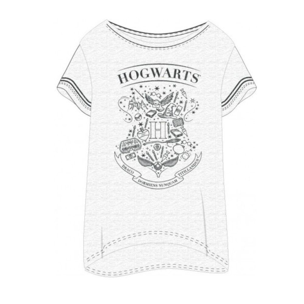 Harry Potter T-Shirt Harry Potter Hogwarts Wappen Damen T-Shirt, schwarz, oder grau, S-XL