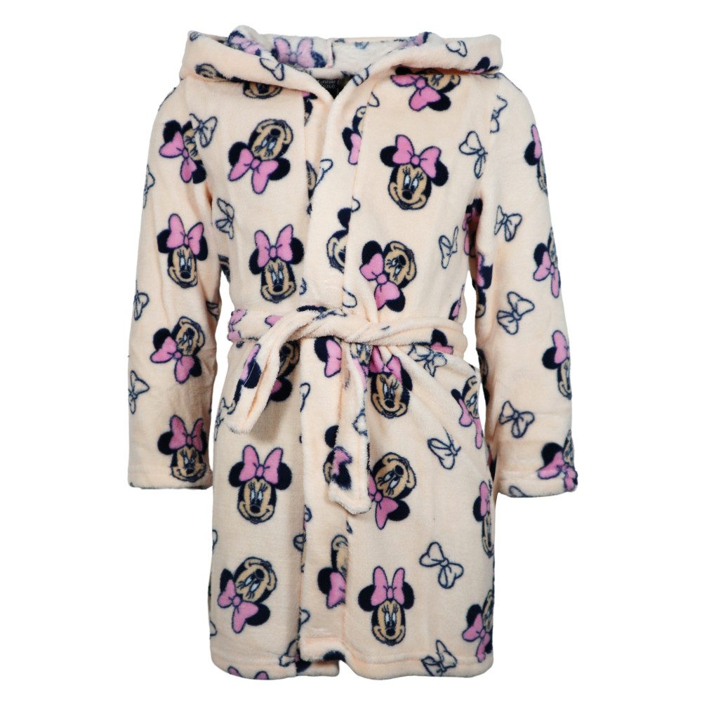 Disney Kinderbademantel Disney Minnie Maus Kinder Mädchen Fleece Bademantel mit Kapuze, Polyester, Gr. 98 bis 128