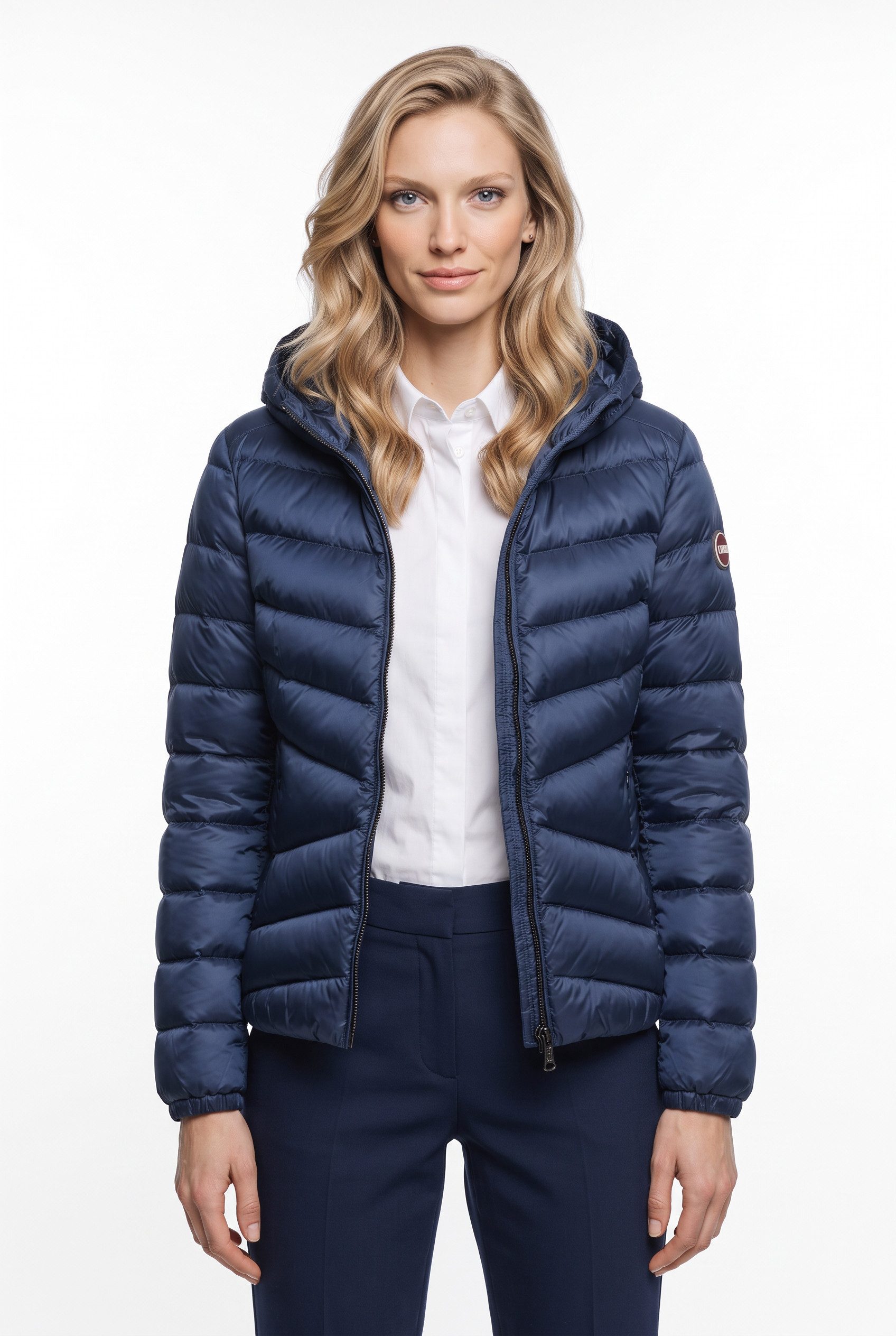 Colmar Daunenjacke mit glänzendem Finish, schmale Passform, 2-Wege-Zipper