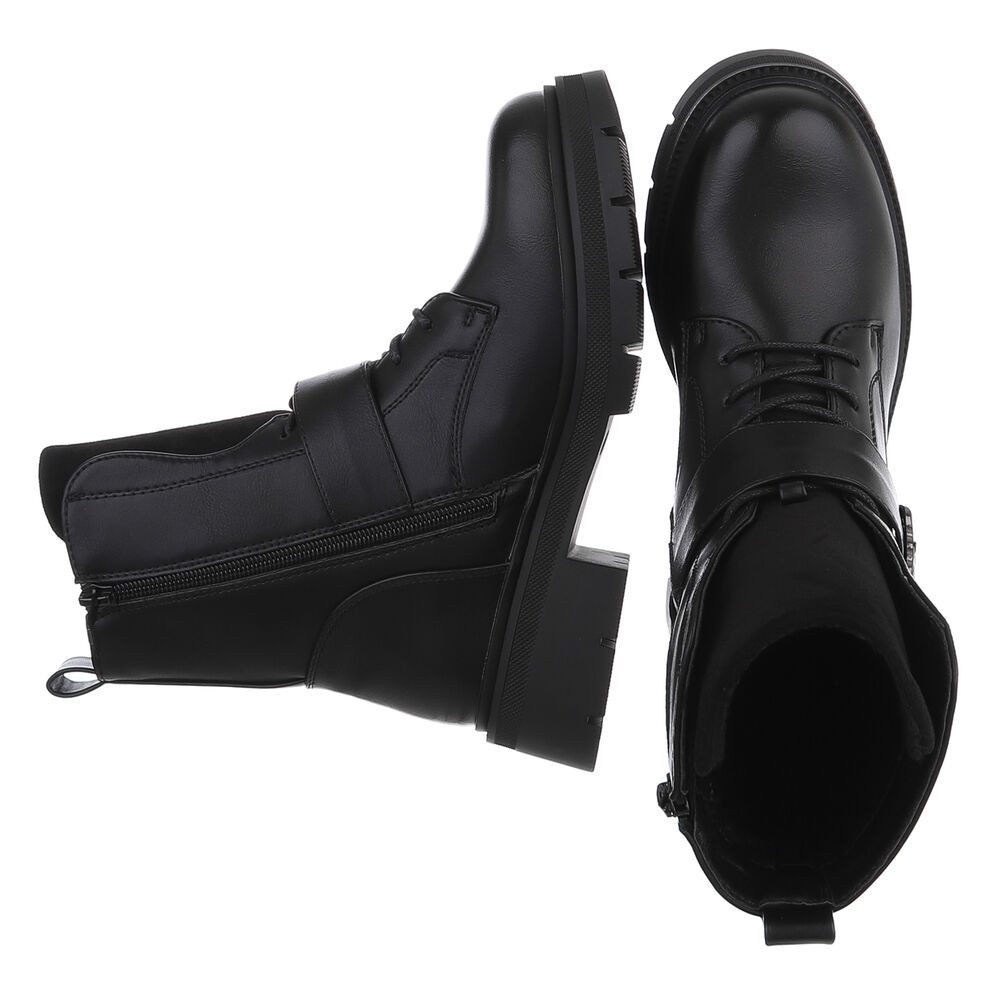 Ital-Design Moderne Damen Stiefel mit Riemen und Schnalle für Alltag Schnür günstig online kaufen