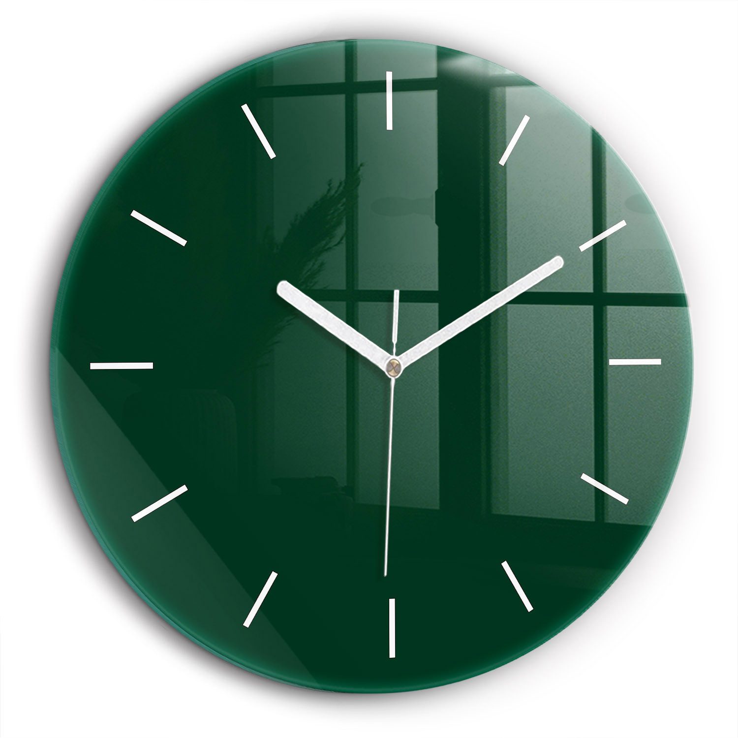 Tulup Wanduhr Glasrunde Uhr Moderne Glaswanduhr 60cm Uhr aus Gehärtetem Glas