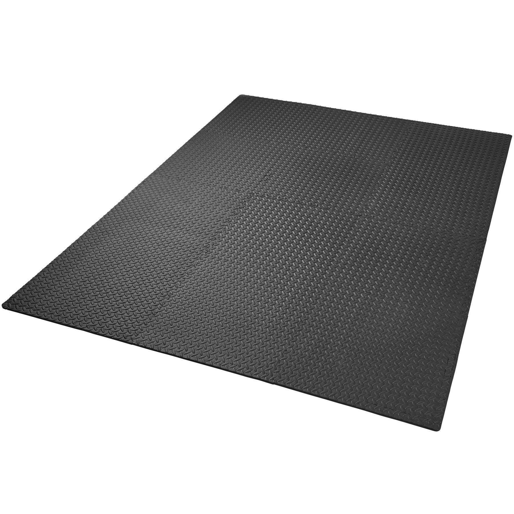 Bodenschutzmatte Set 24 Bodenschutzmatte schwarz 12er Randstücken mit 12-tlg., tectake