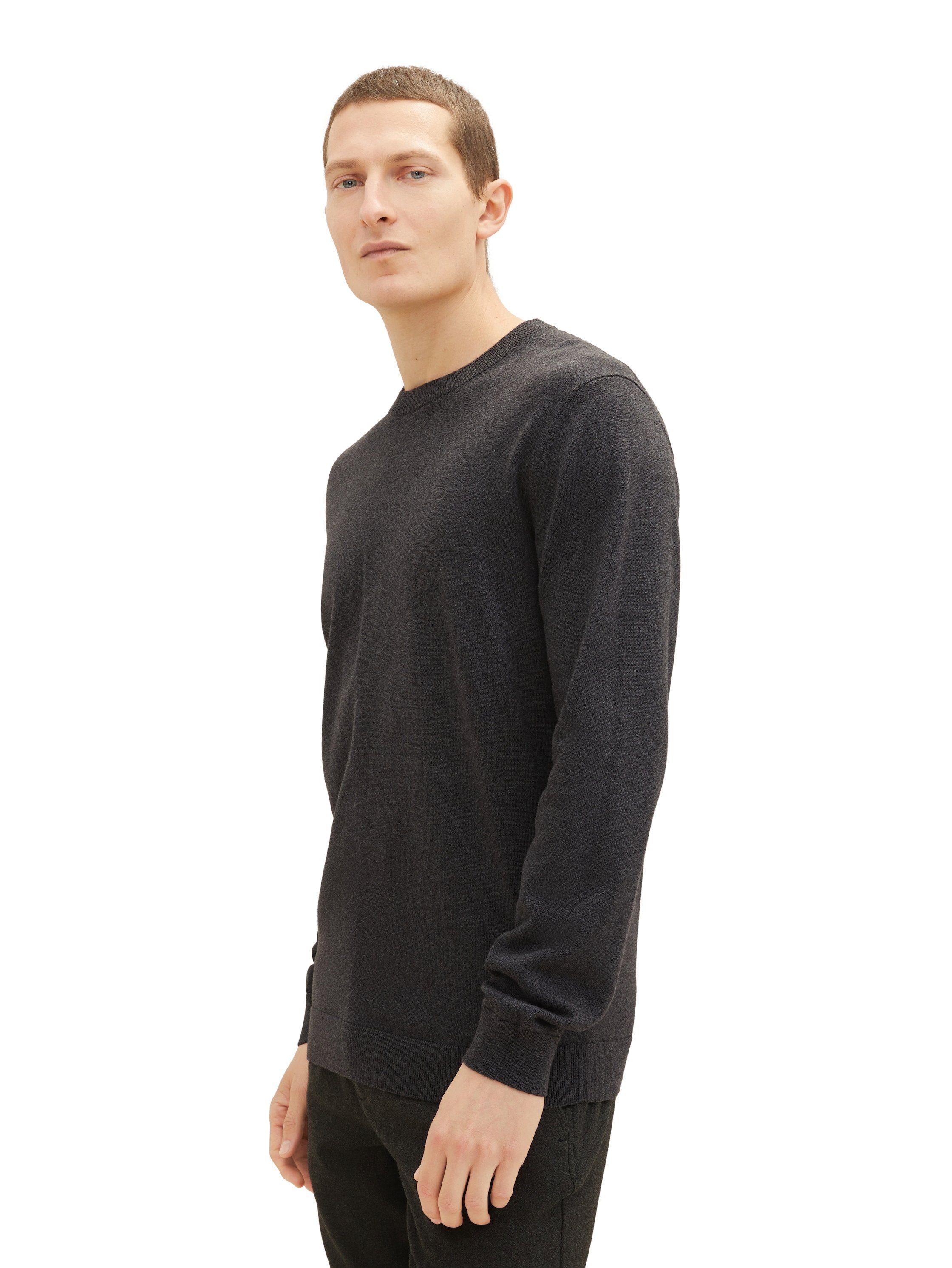 Tom Tailor Herren Rundhals Pullover BASIC CREWNECK KNIT - Relaxed Fit günstig online kaufen